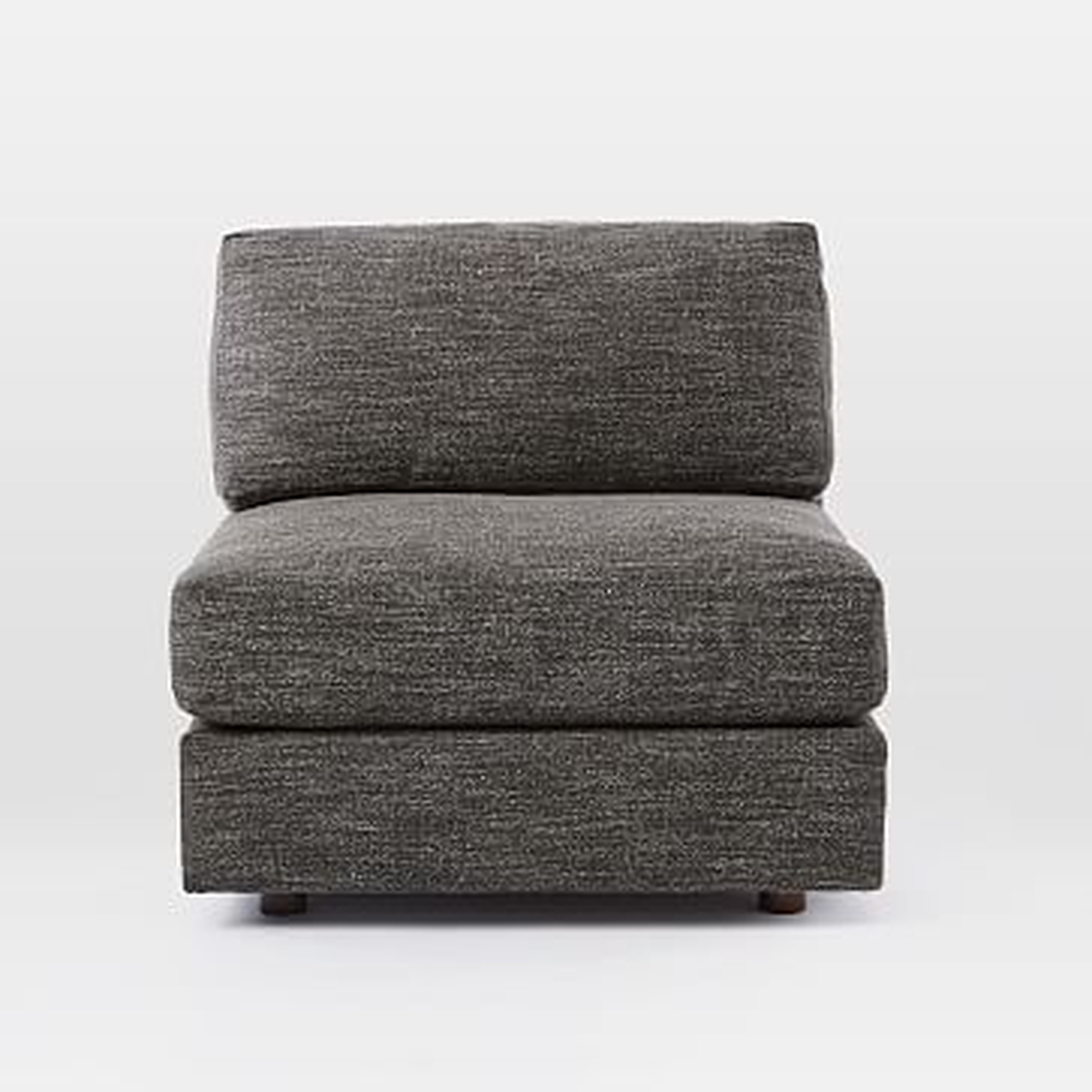 Urban Armless Chair, Heathered Tweed Charcoal, Down Fill - West Elm