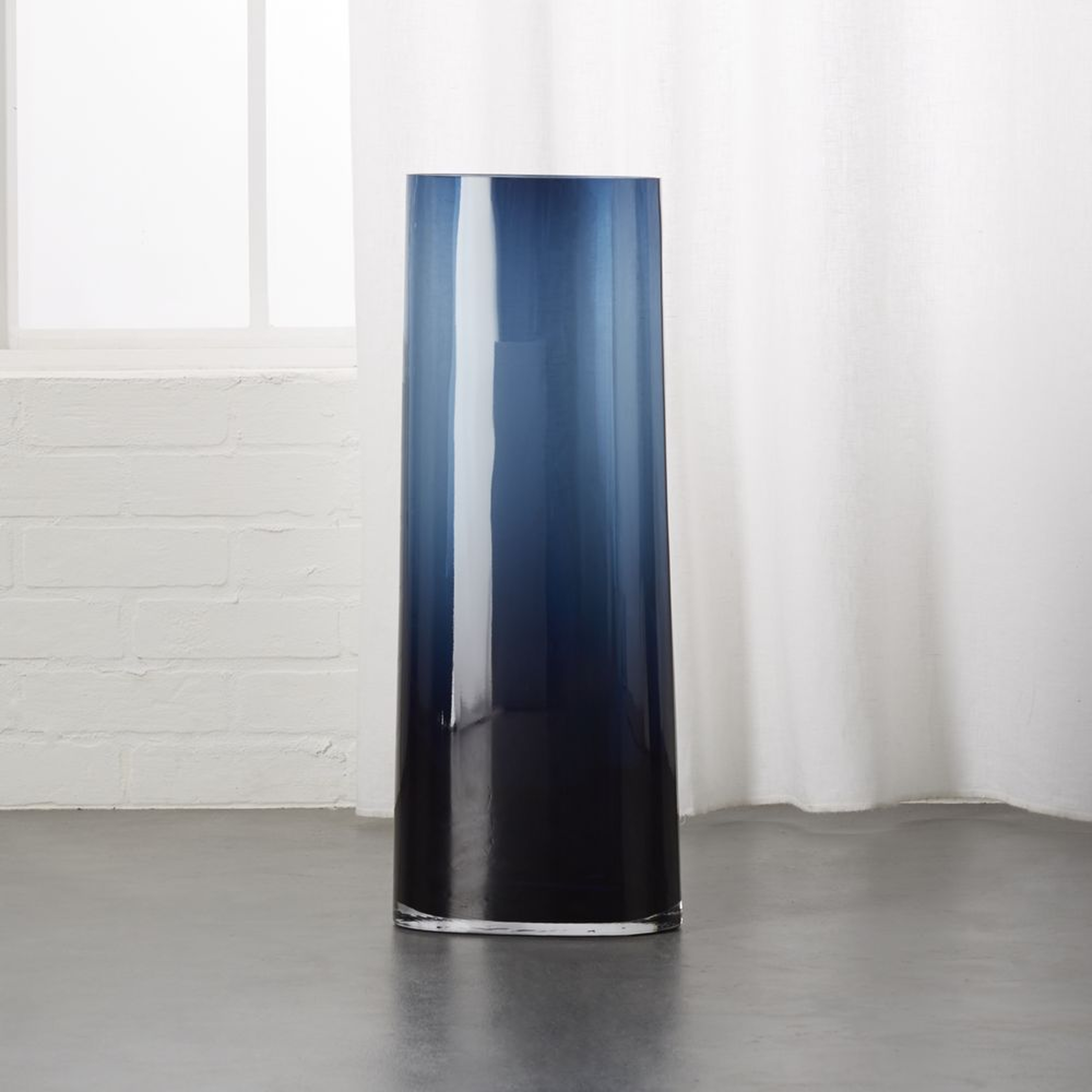 Ionia Tall Blue Glass Vase - CB2