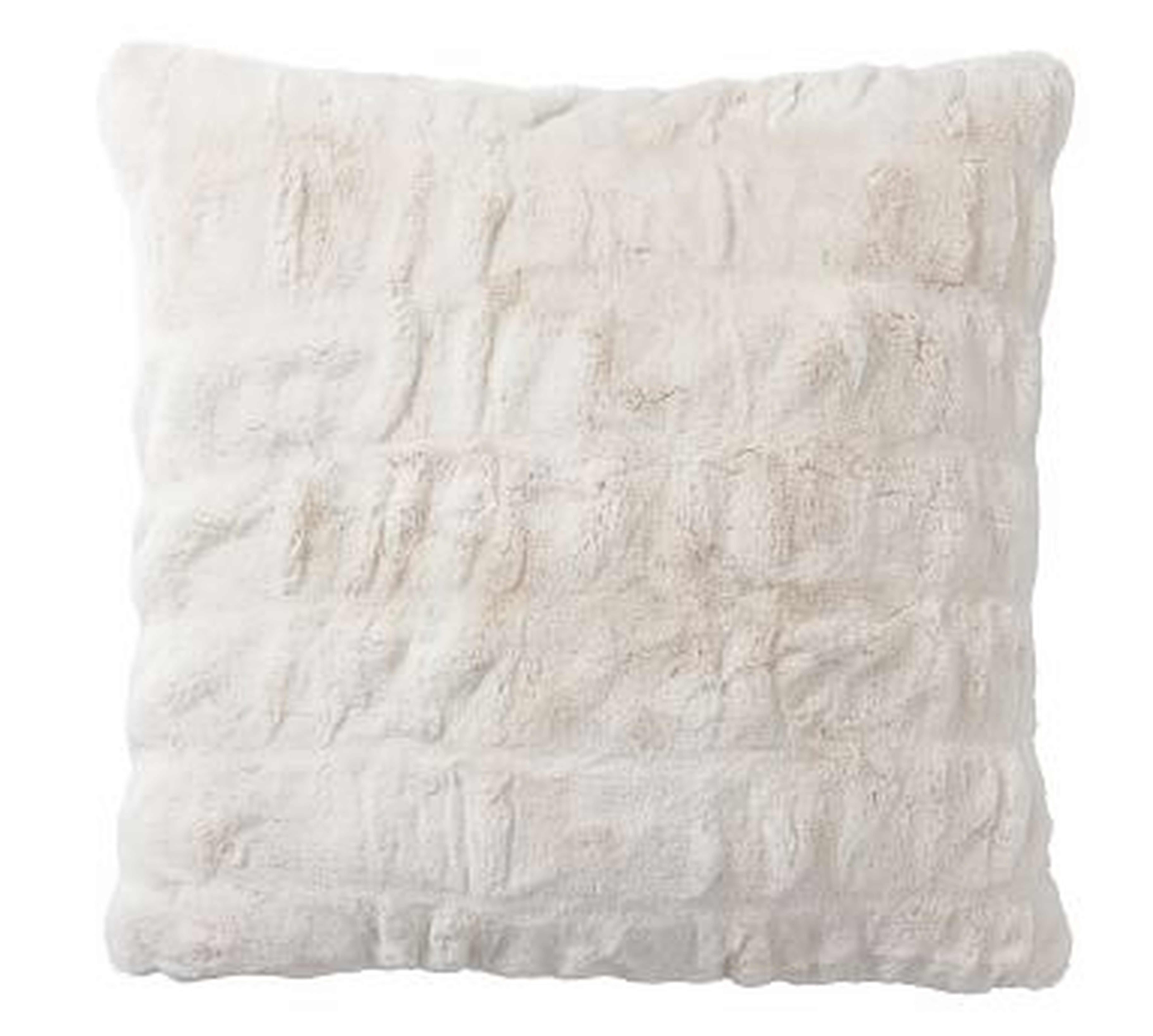 Ruched Faux Fur Pillow Cover, 18", Ivory - Pottery Barn