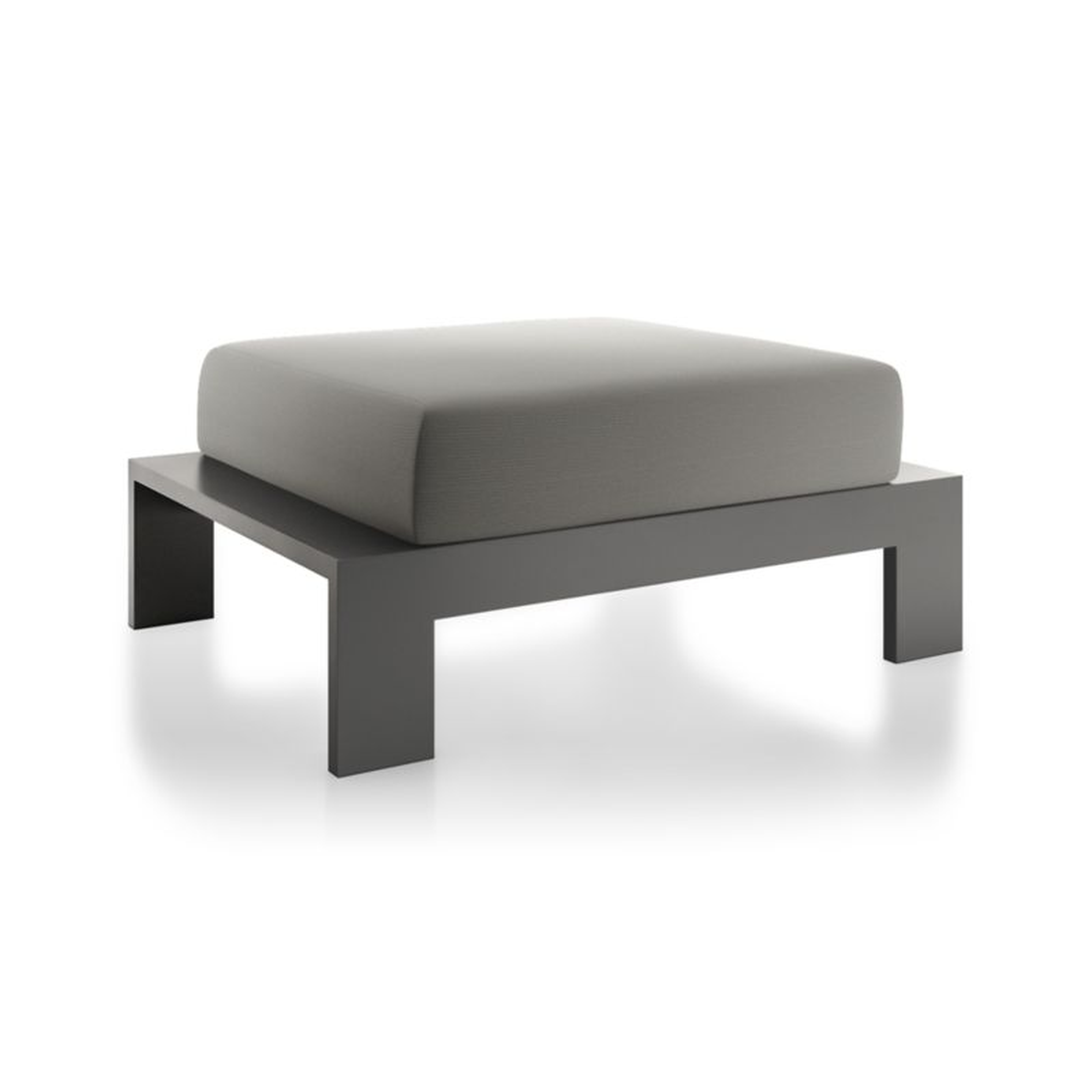 Walker Metal Outdoor Ottoman with Graphite Sunbrella ® Cushions - Crate and Barrel
