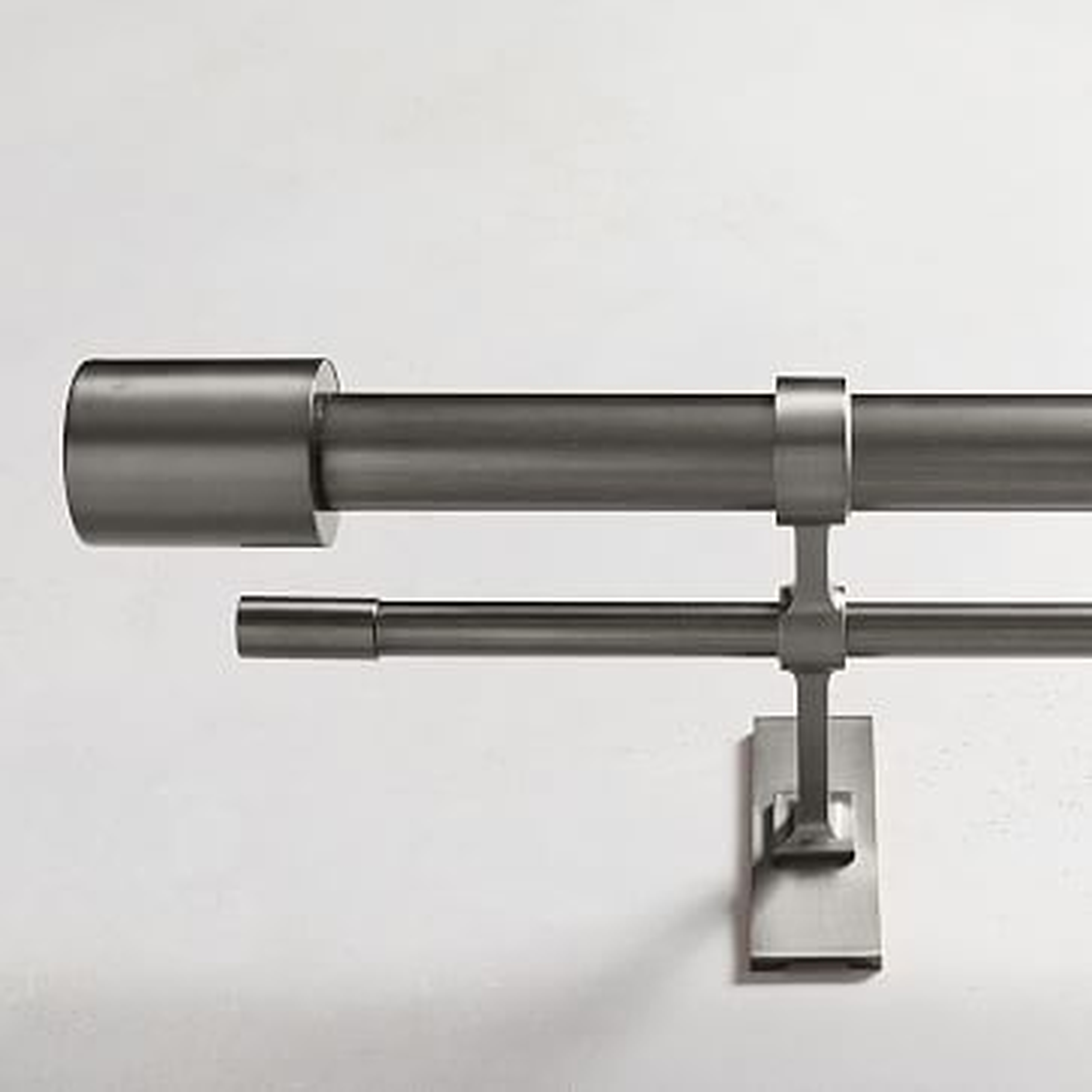 Oversized Adjustable Metal Double Rod, 108"-144", Gunmetal - West Elm