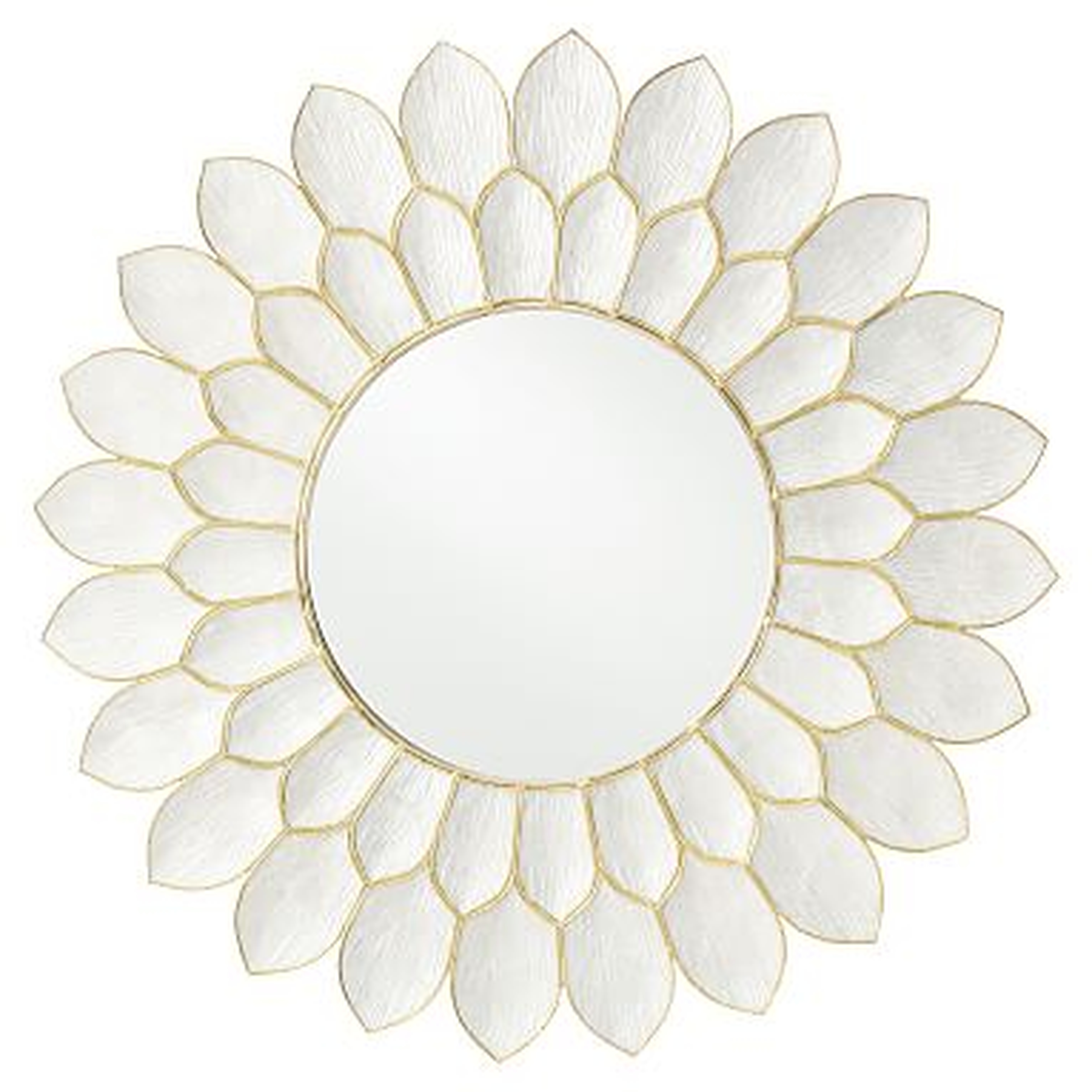Capiz Flower Mirror, White/Gold - Pottery Barn Teen