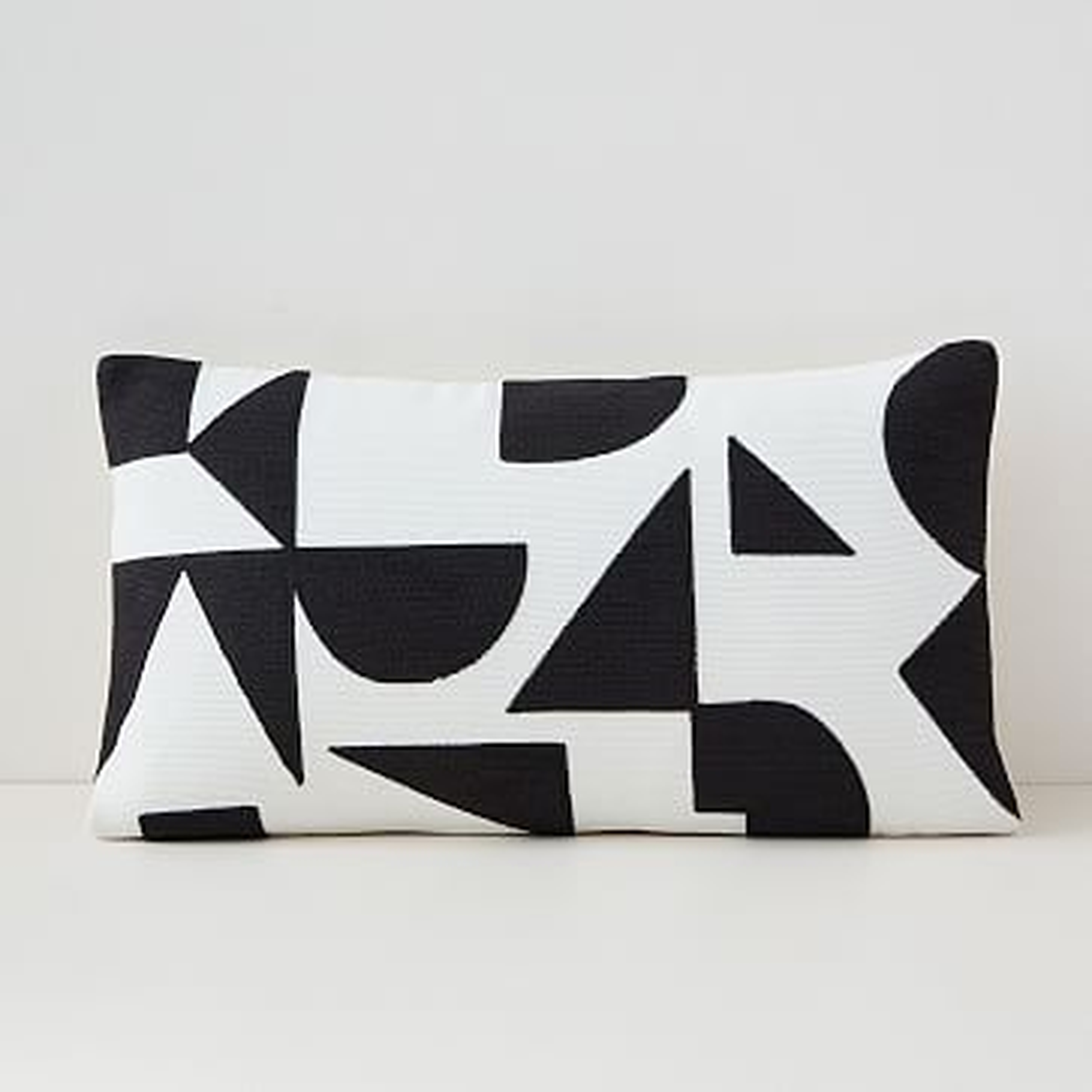 Margo Selby Mix Geo Pillow Cover, 12"x21", Stone White - West Elm
