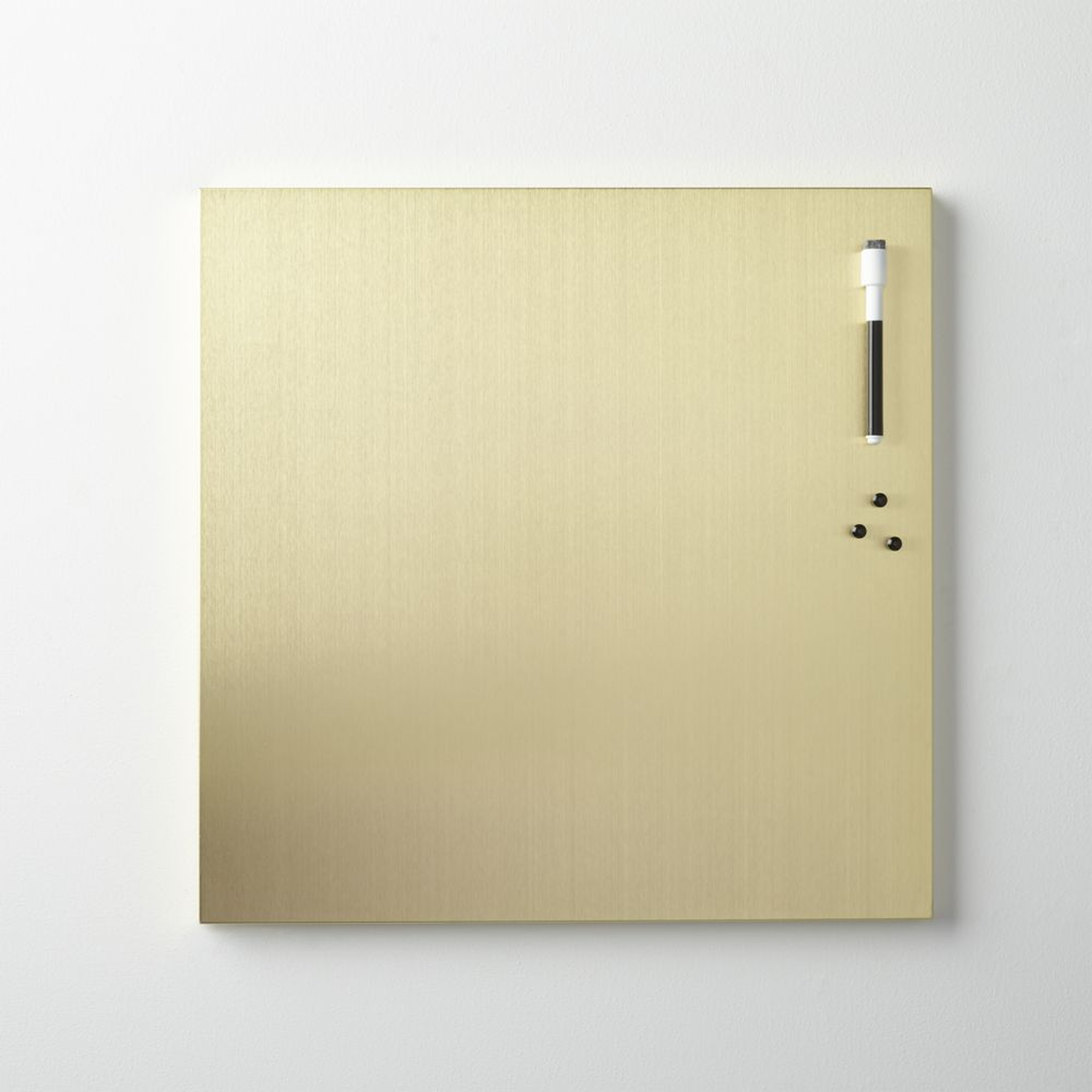 brushed gold magnetic-dry erase board - CB2