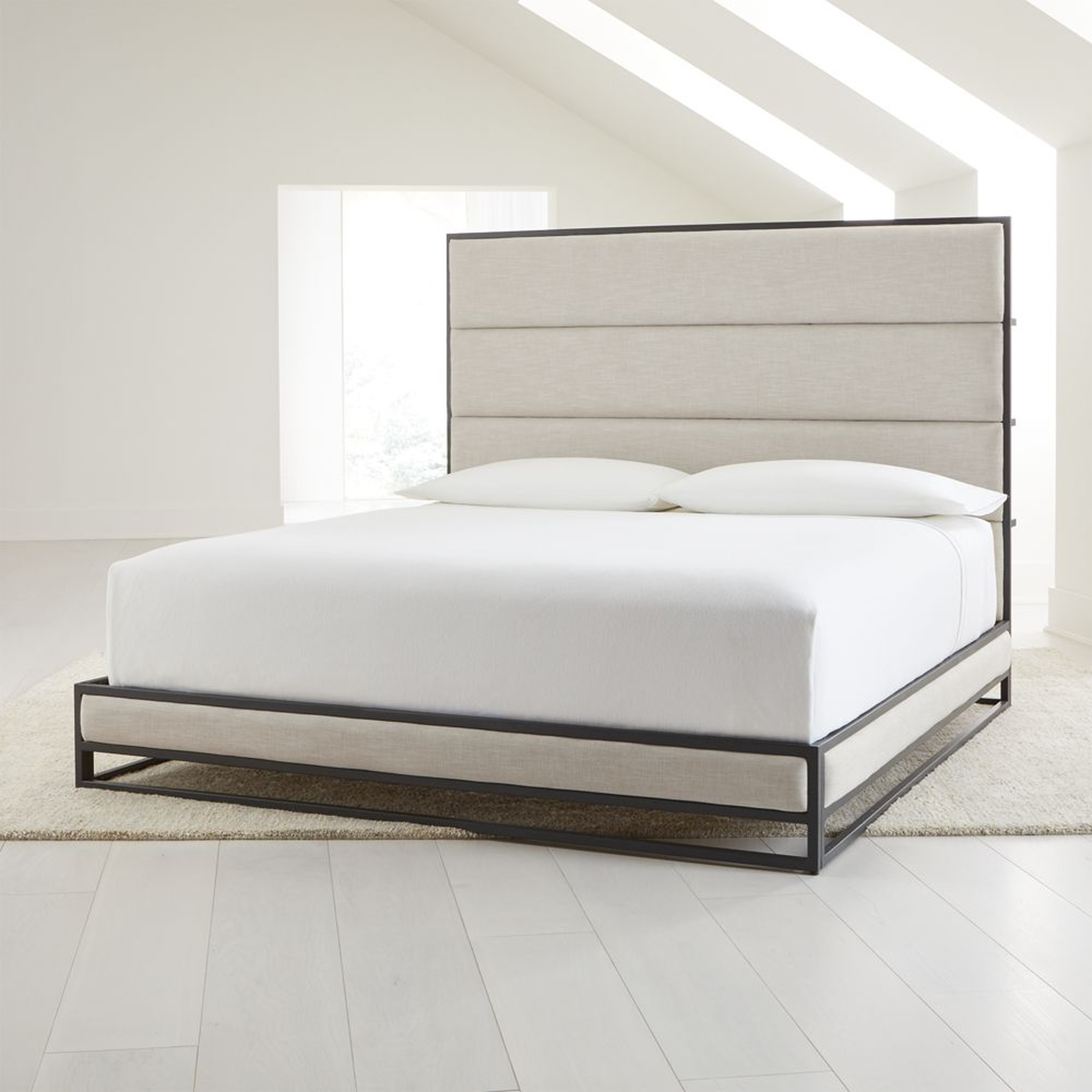 Oxford Ivory Upholstered King Bed - Crate and Barrel