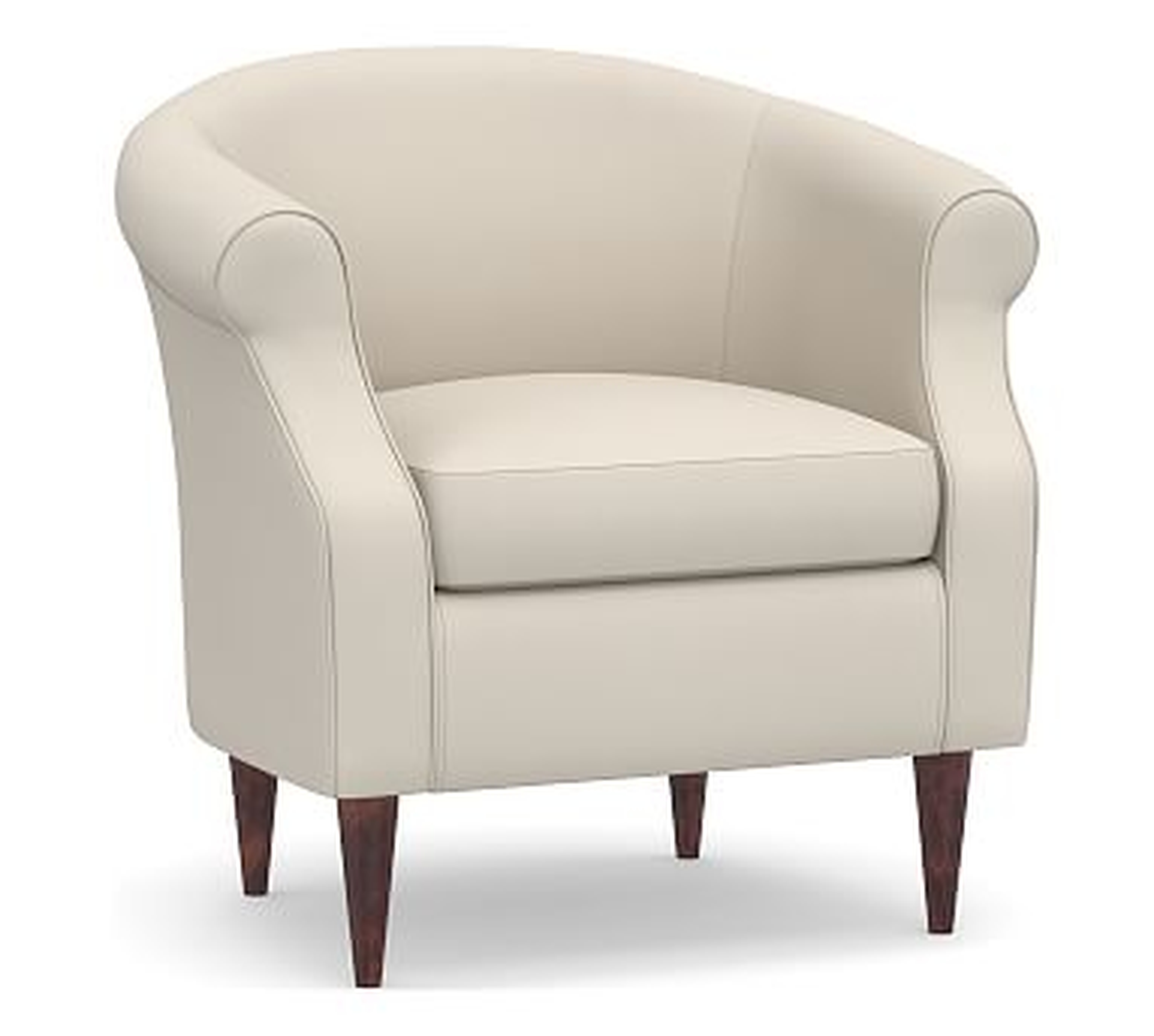 SoMa Lyndon Upholstered Armchair, Polyester Wrapped Cushions, Performance Twill Cream - Pottery Barn