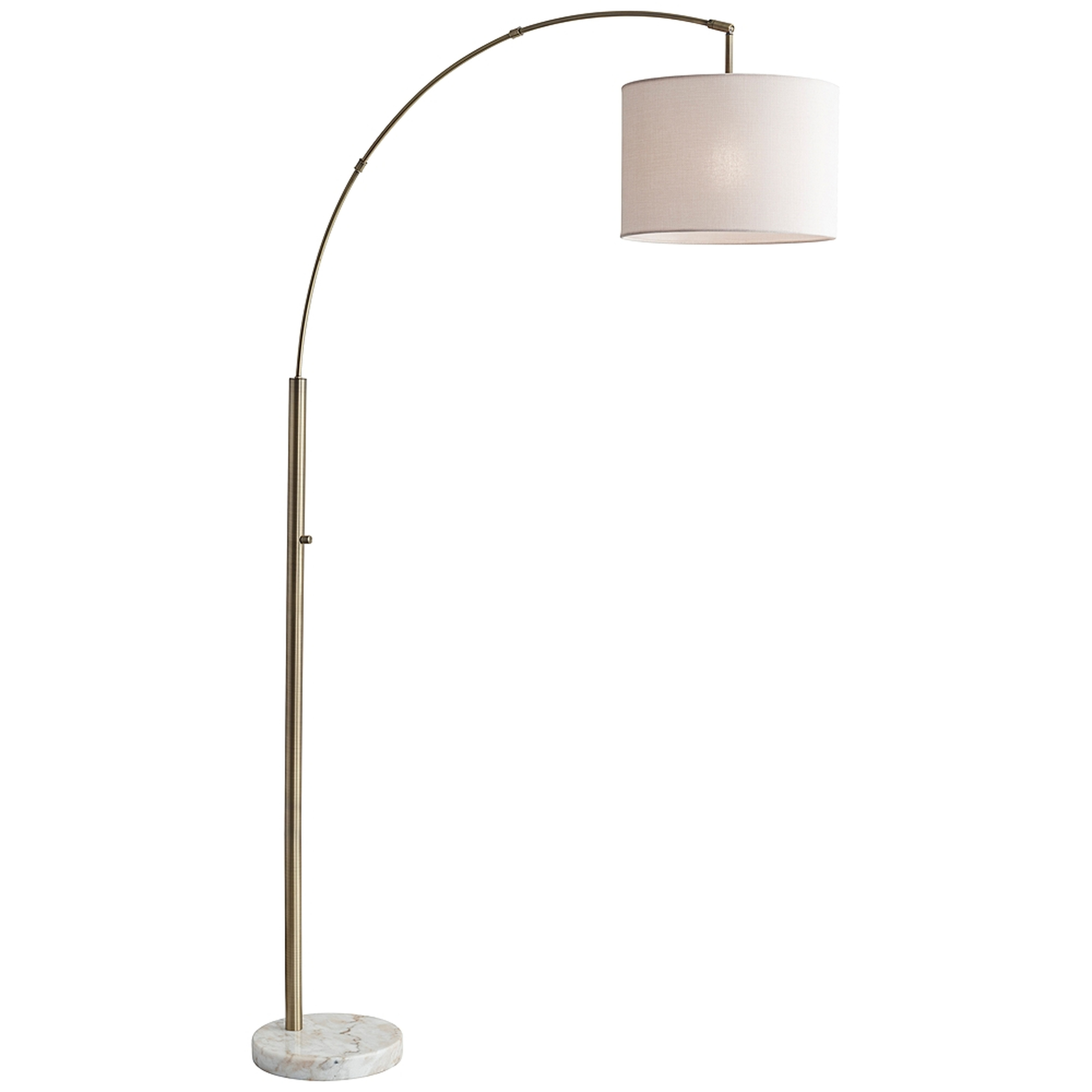 Bowery Antique Brass Adjustable Arc Floor Lamp - Lamps Plus