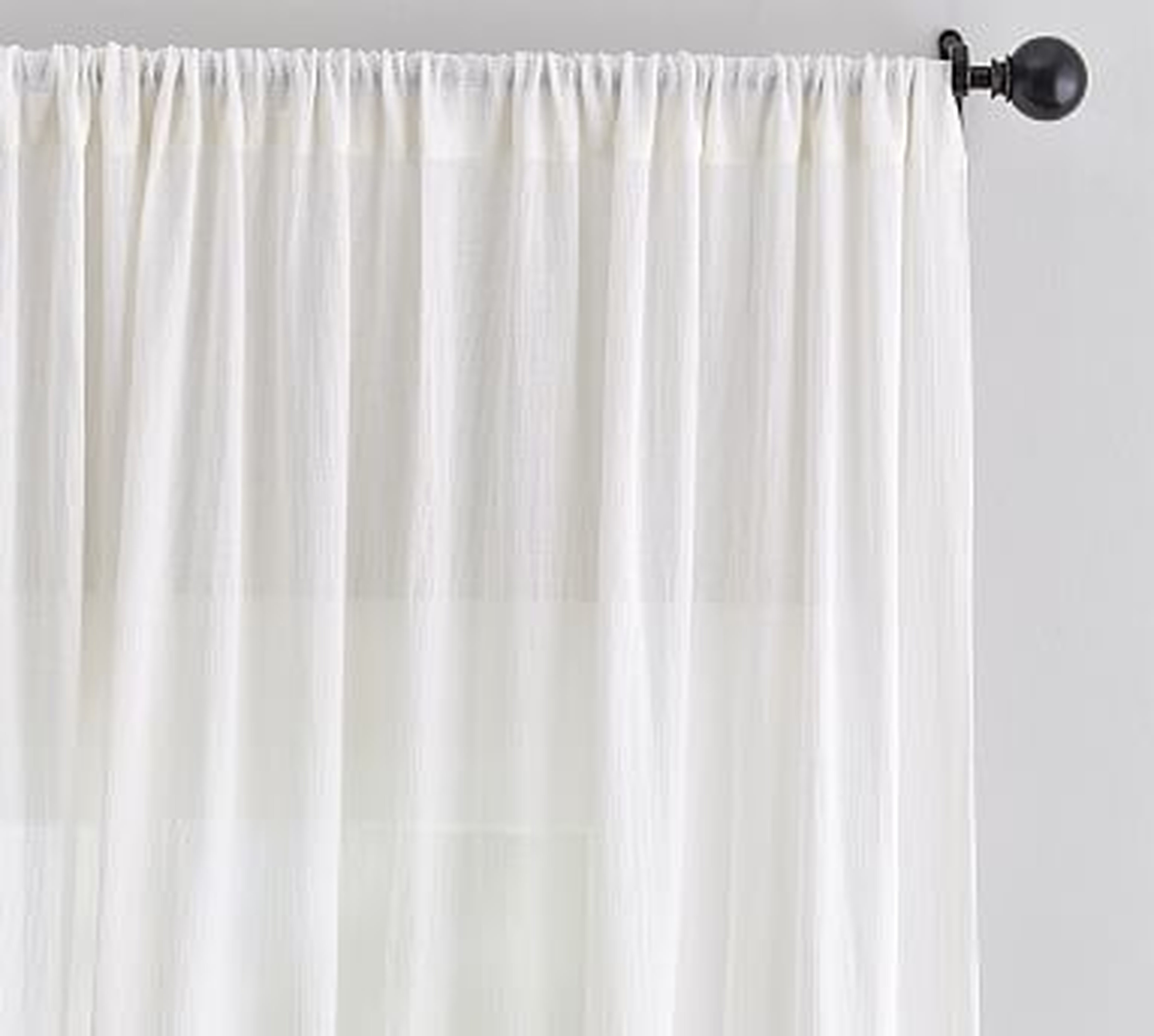 Cotton Gauze Sheer Curtain, 84", Ivory - Pottery Barn