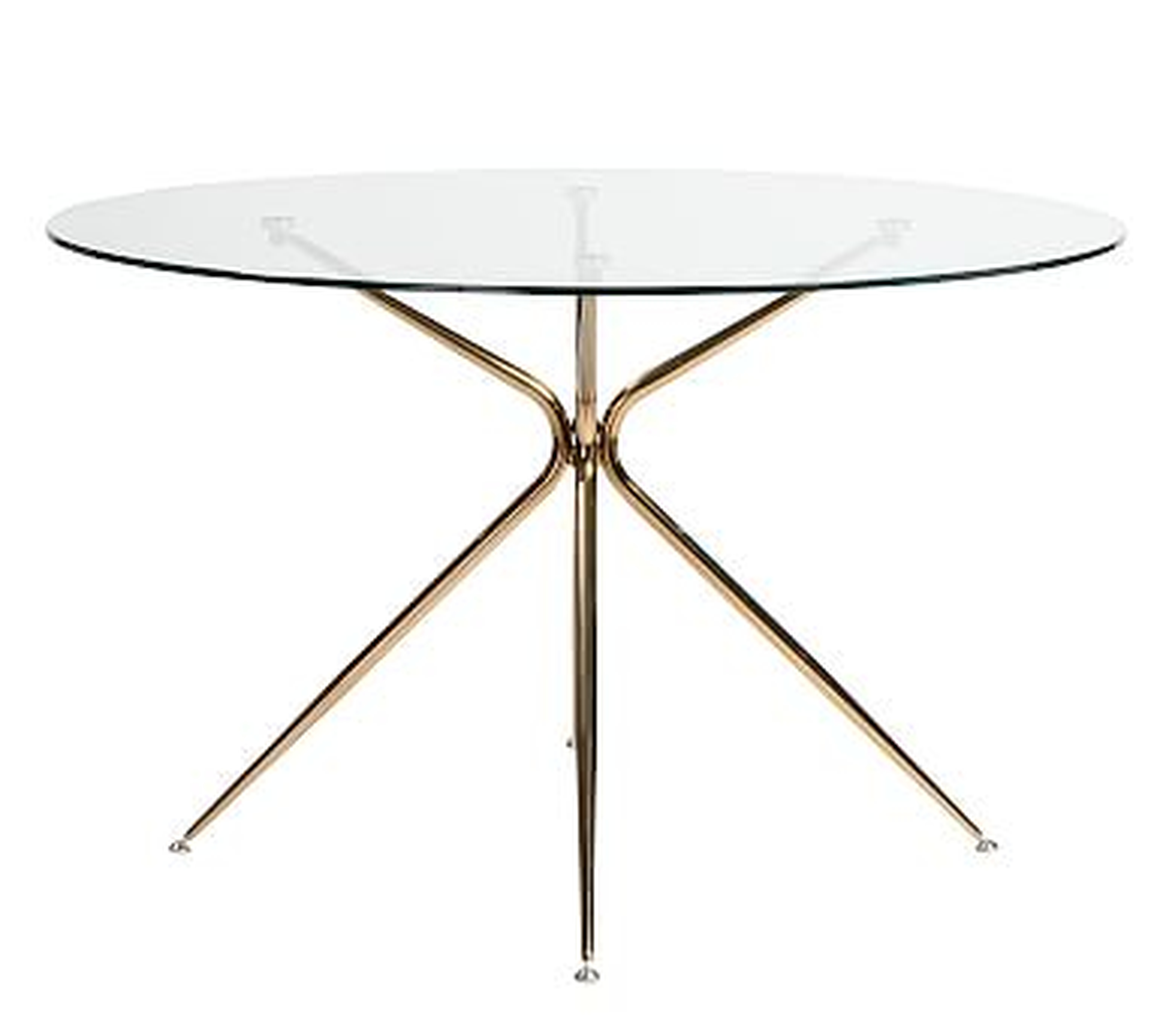 Avery Round Dining Table, Brushed Rose Gold - Pottery Barn