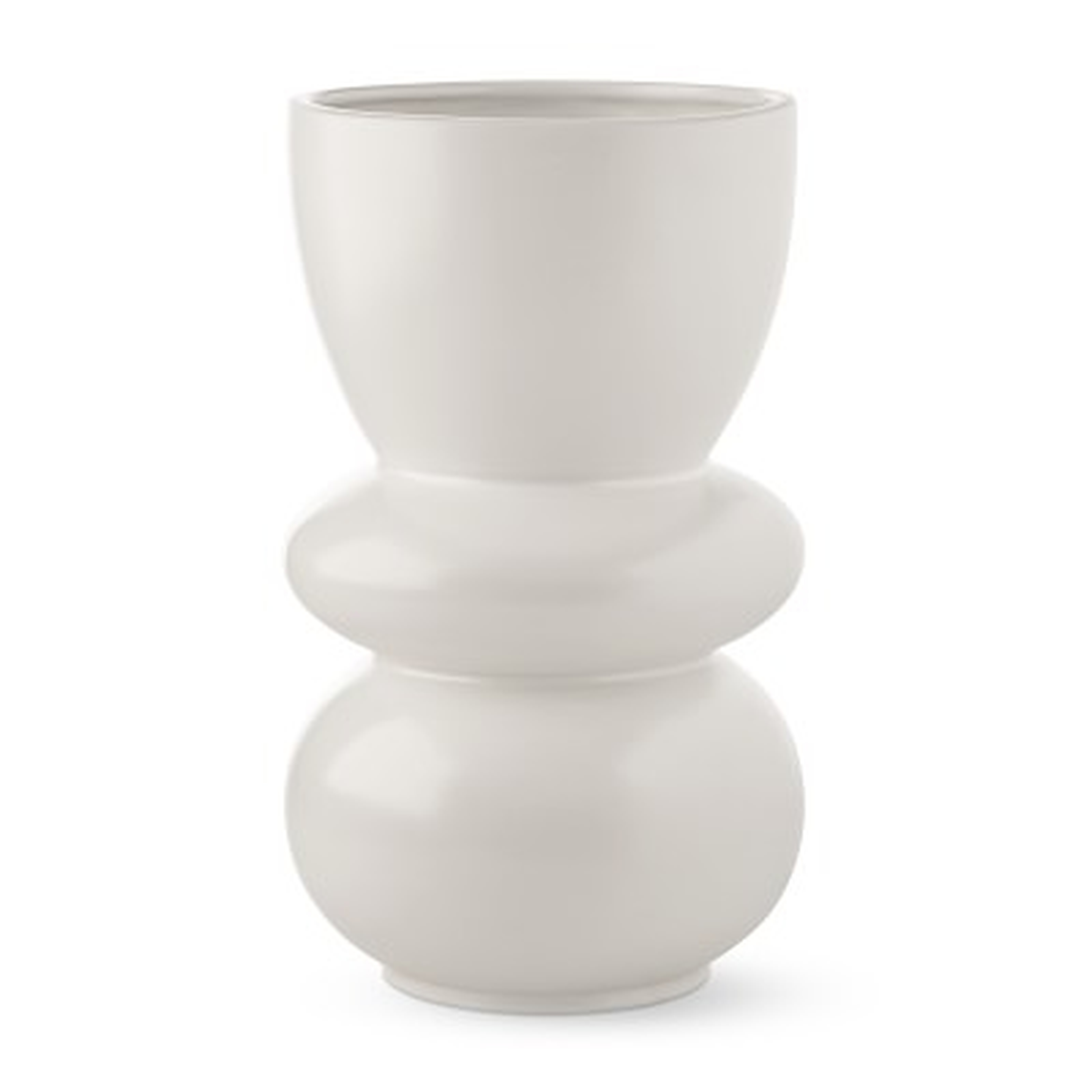 Larsen White Ceramic Vase, Large - Williams Sonoma