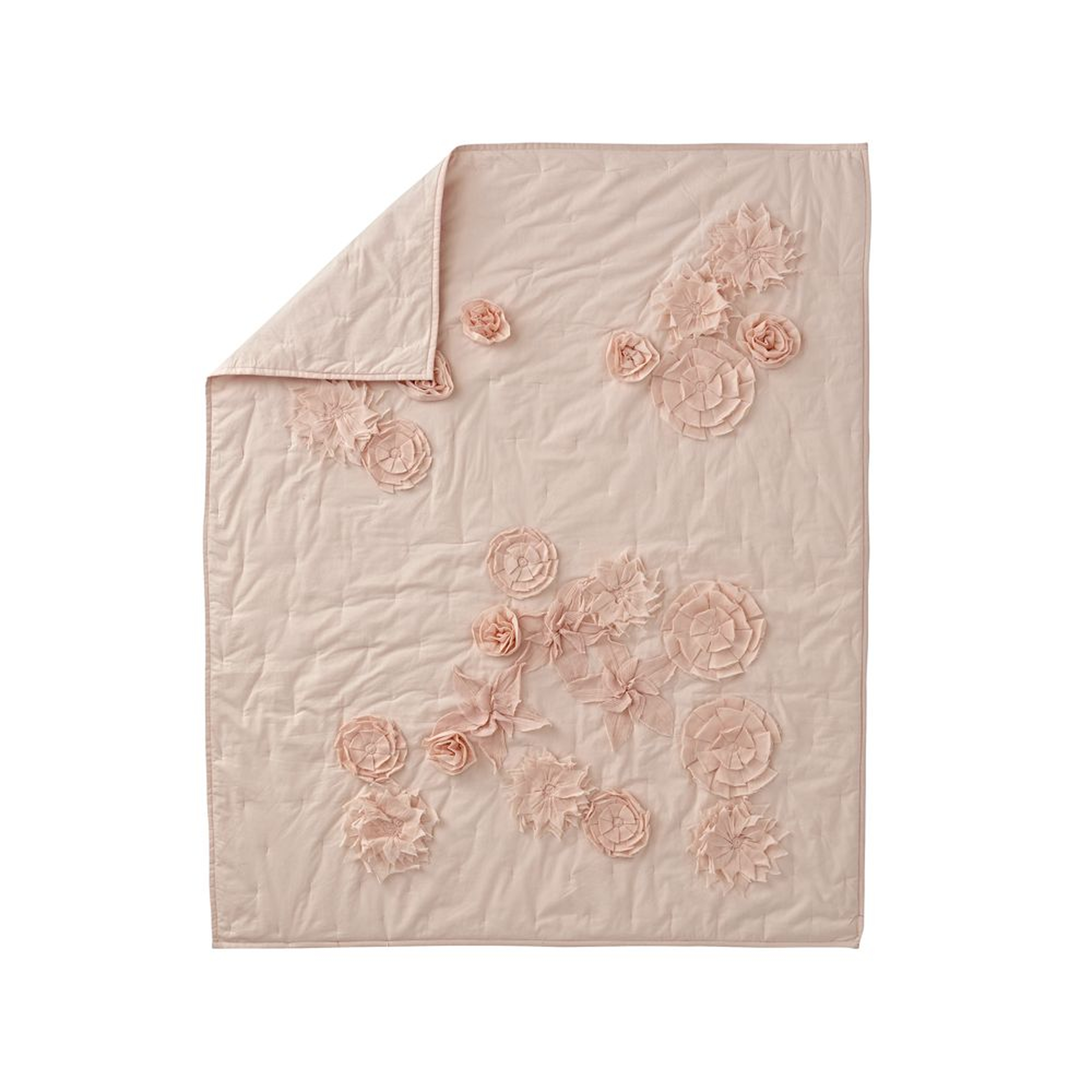 Blooming Floral Pink Baby Quilt - Crate and Barrel