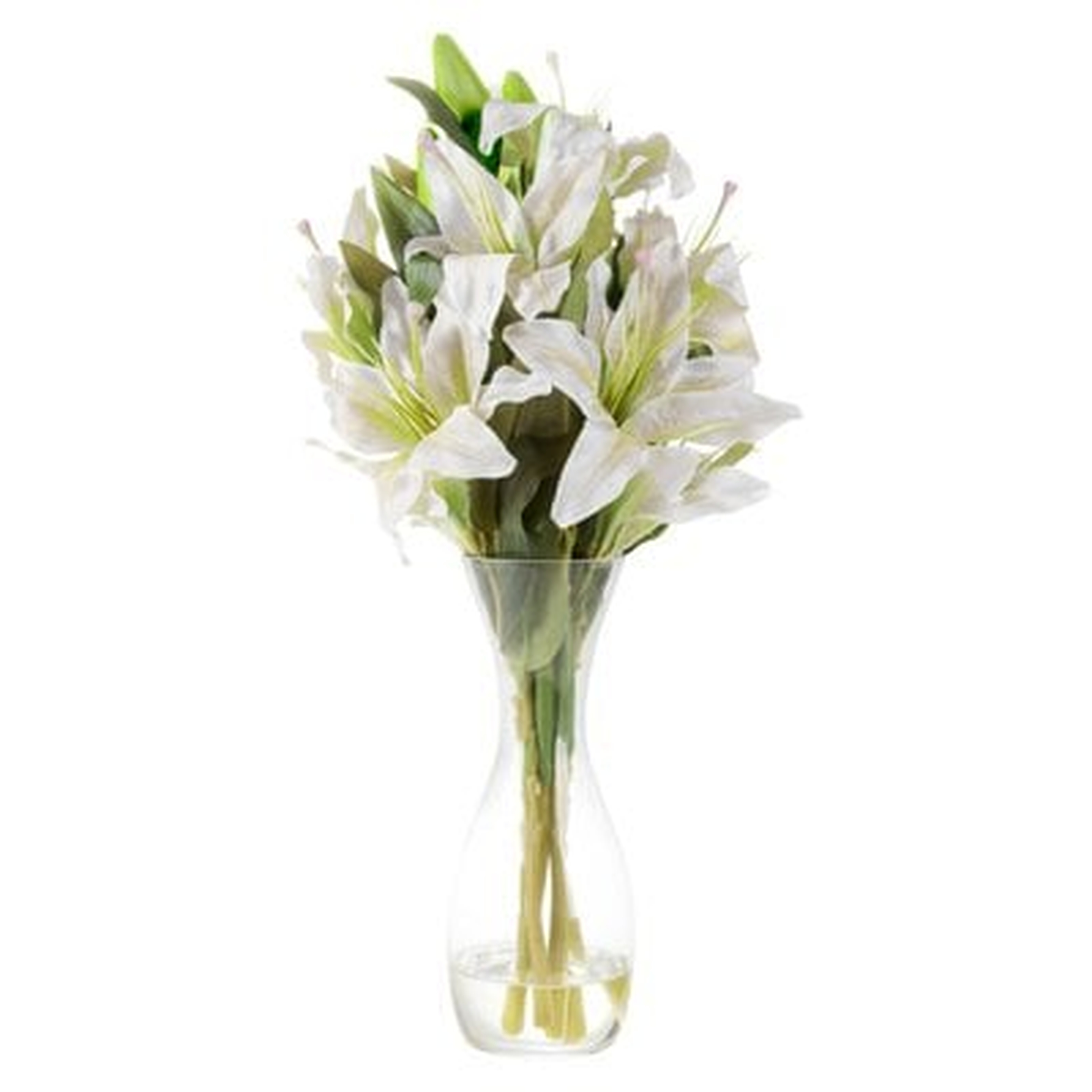 Tall Lily Floral Arrangement in Glass Vase - Birch Lane