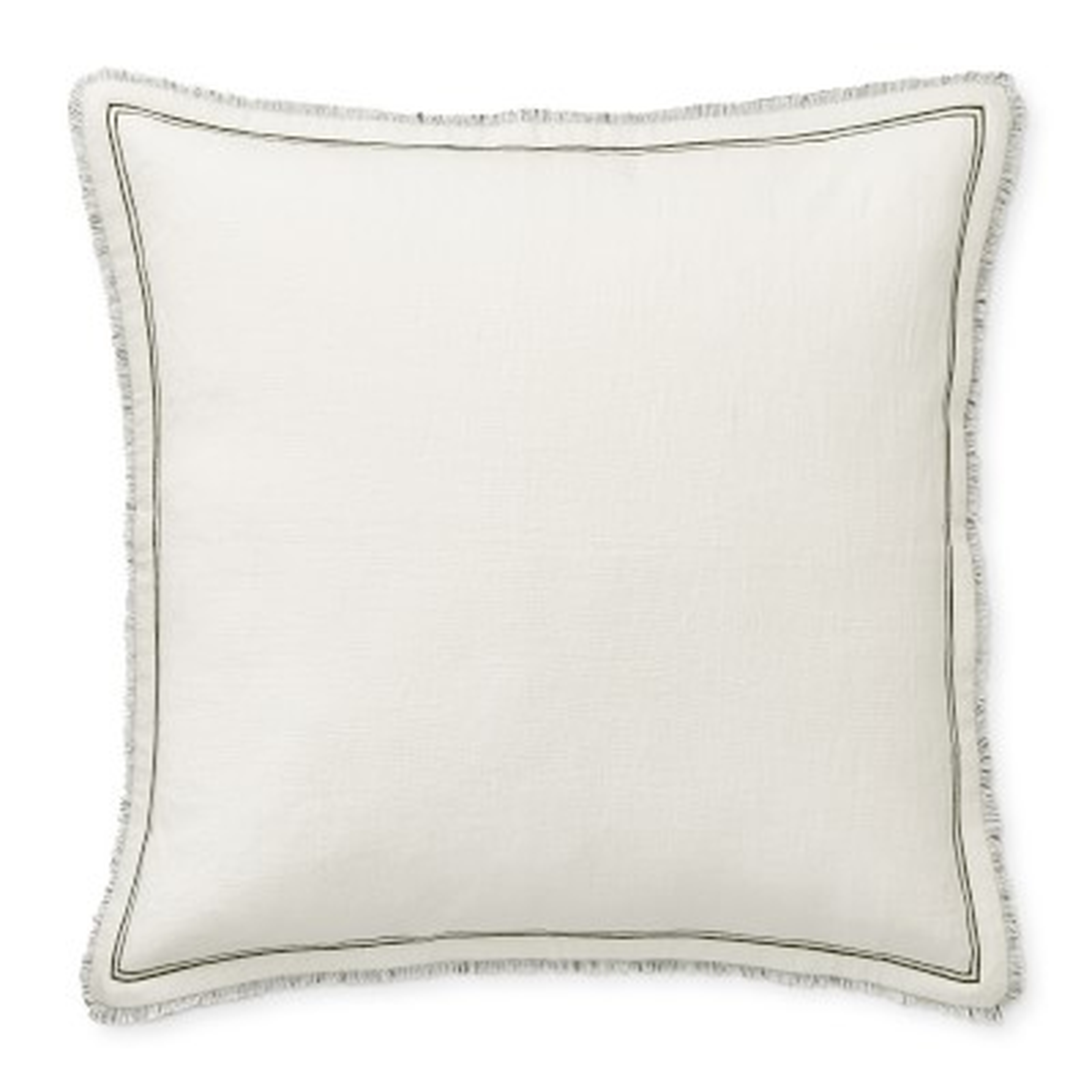 Raw Edge Reversible Linen Pillow Cover, 22" X 22", Olive - Williams Sonoma