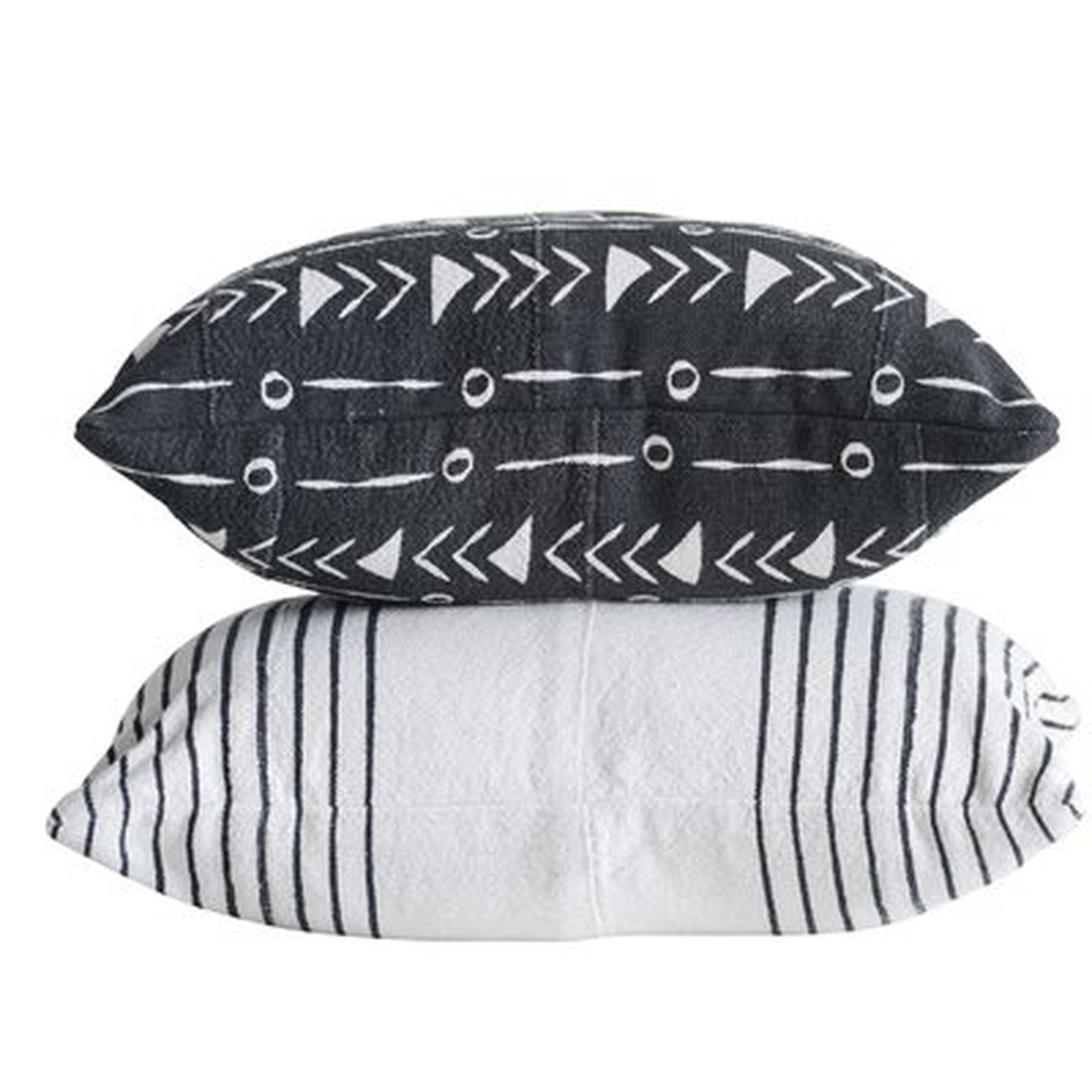 Maree 2 Piece African Mudcloth Patterned Cotton Lumbar Pillows - set of 2 - Wayfair