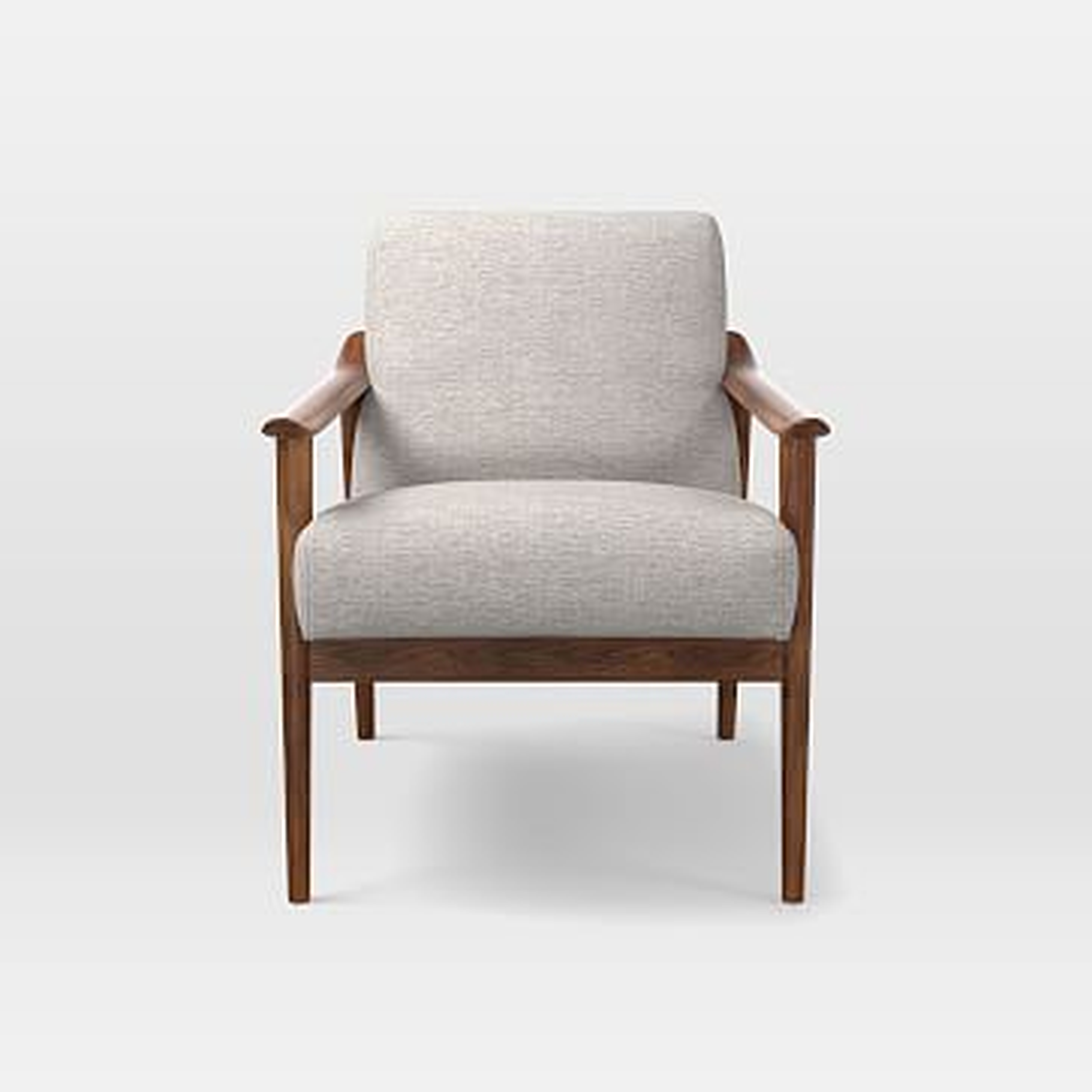 Midcentury Show Wood Upholstered Chair, Twill, Wheat - West Elm