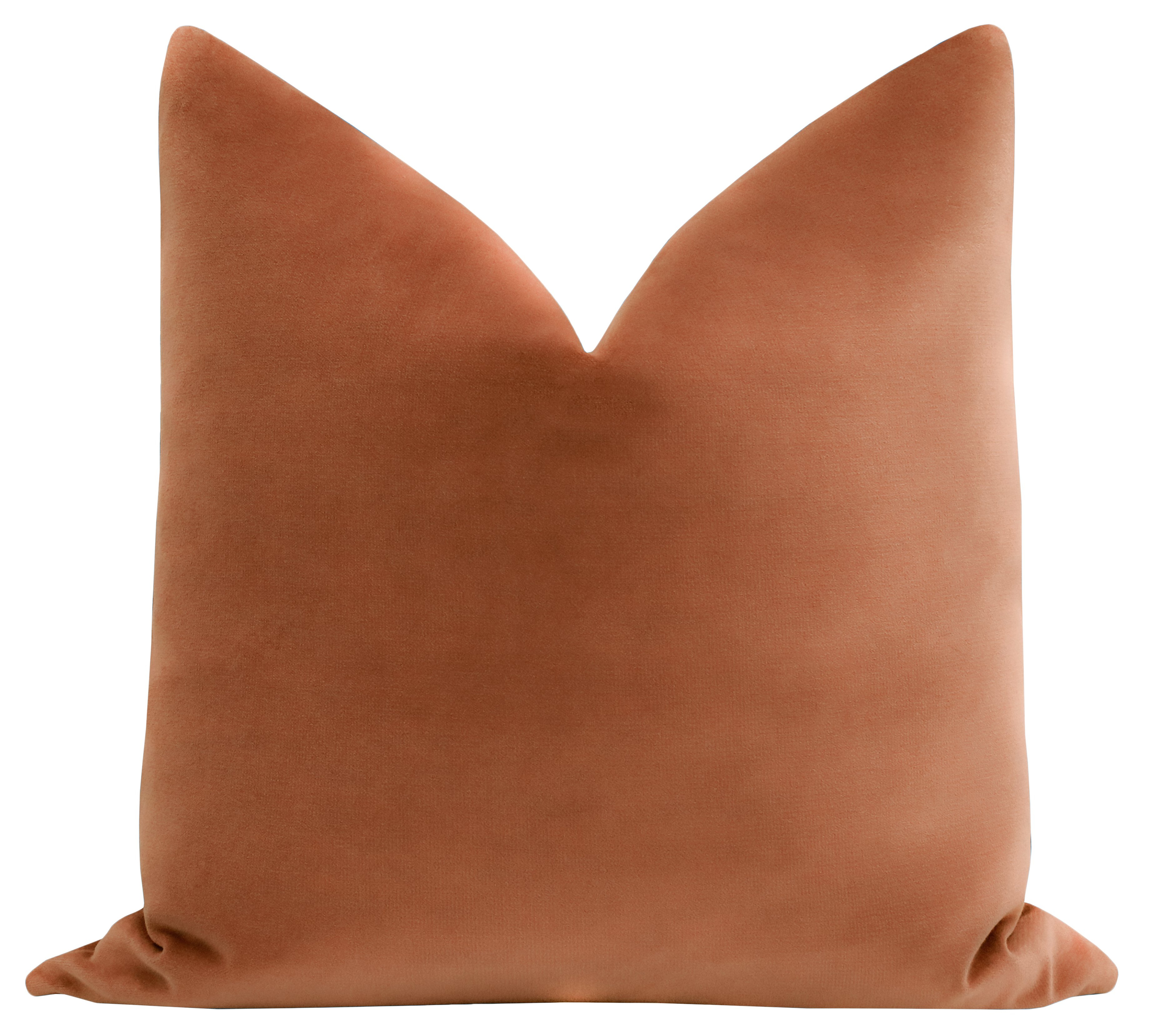 Classic Velvet Pillow Cover, Terracotta, 18" x 18" - Little Design Company