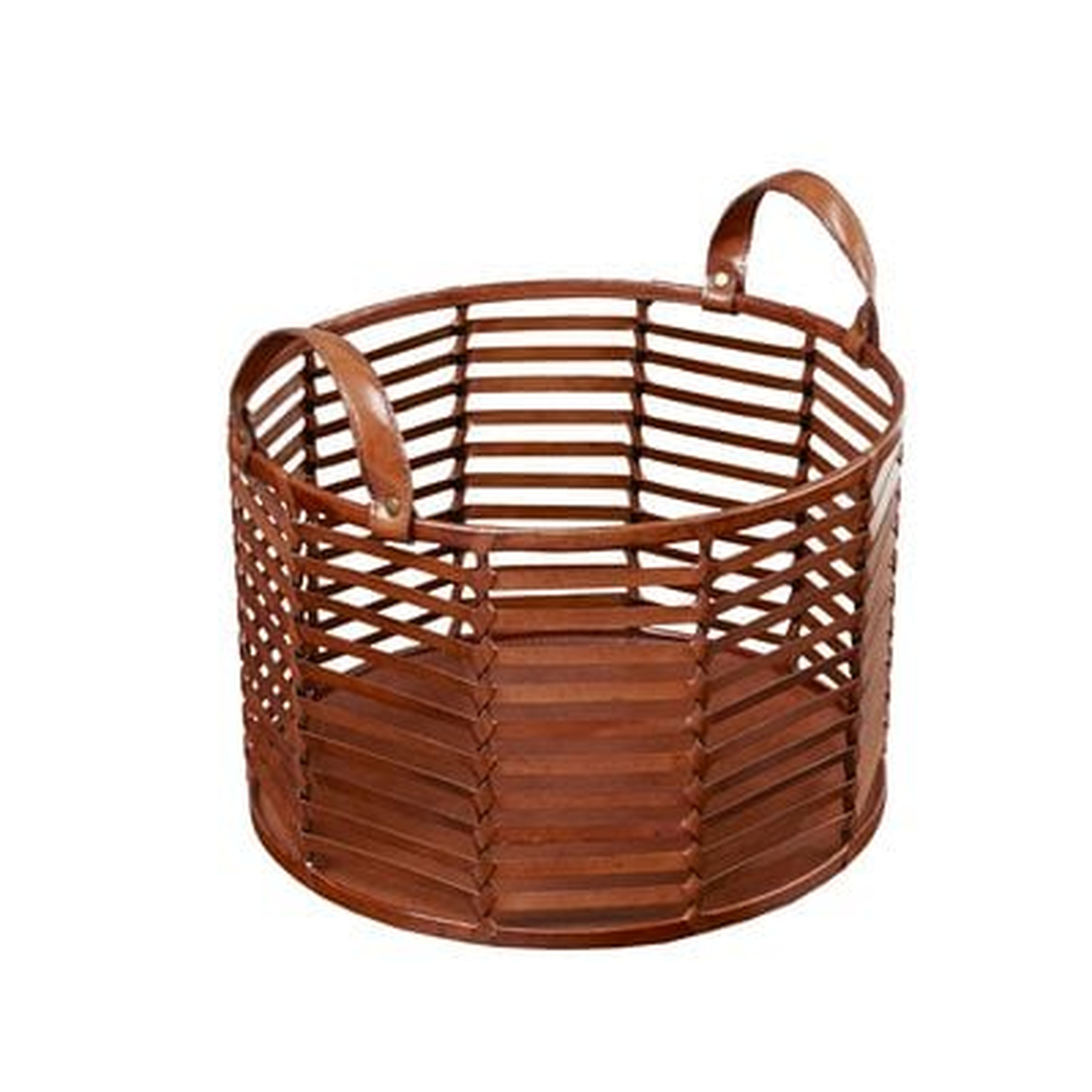 Newport Stripe Leather Basket - Wayfair