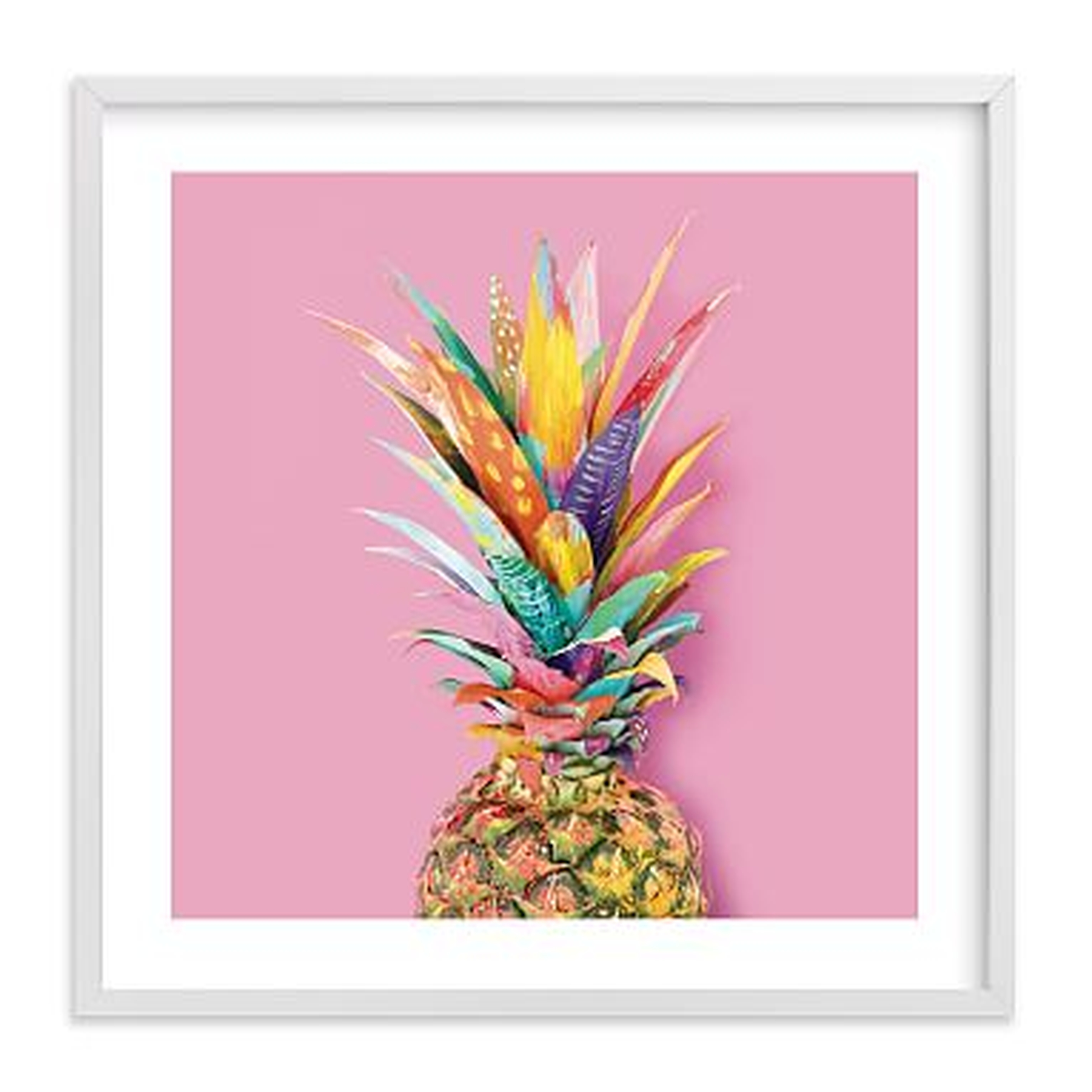 Pineapple Crown Wall Art by Minted(R), 24"x24", White - Pottery Barn Teen