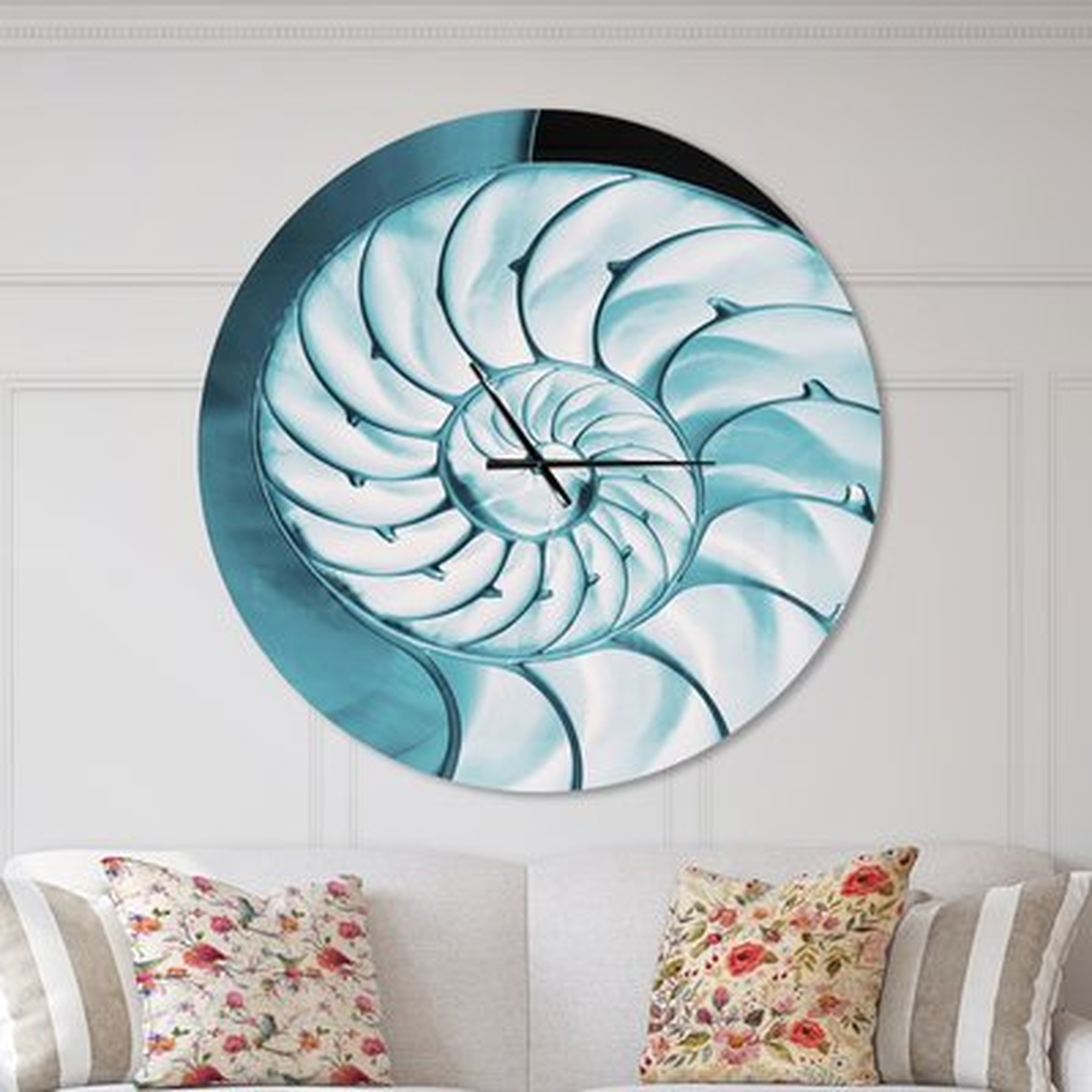 Designart Chambe Nautilus Shell Coastal Wall Clock - Wayfair