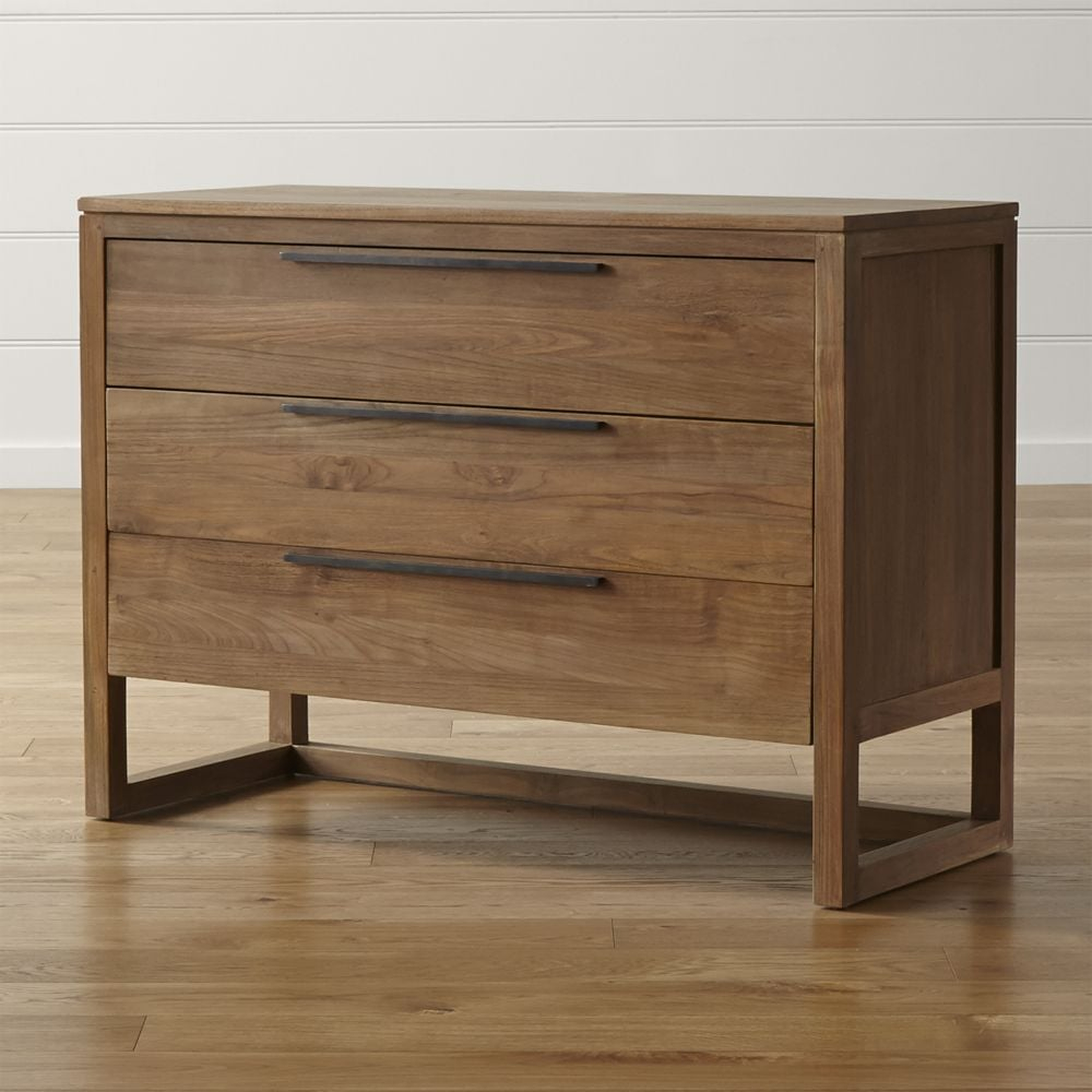 Linea Natural Teak Wood 3-Drawer Chest - Crate and Barrel