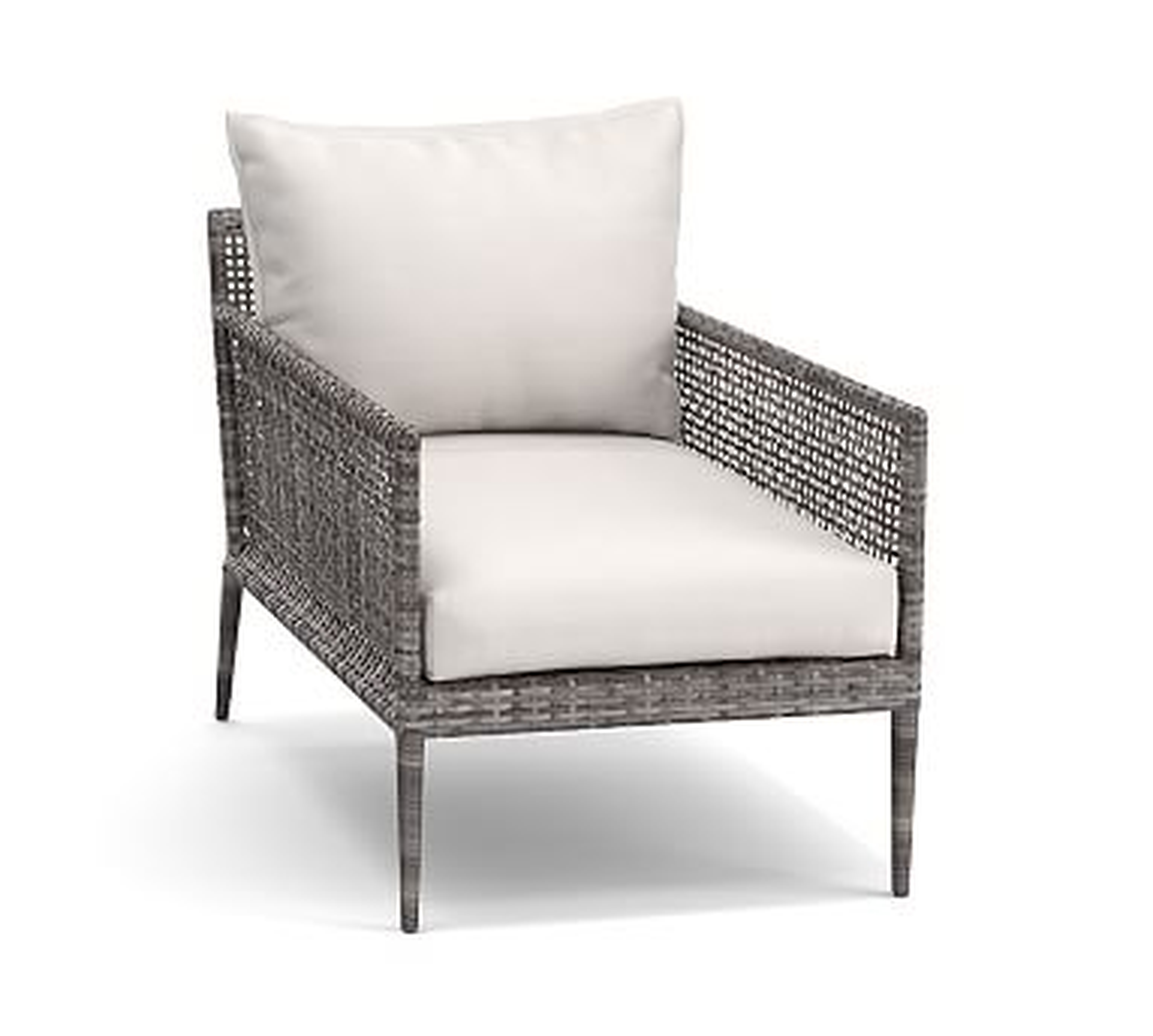 Cammeray All-Weather Wicker Lounge Chair with Cushion, Gray - Pottery Barn
