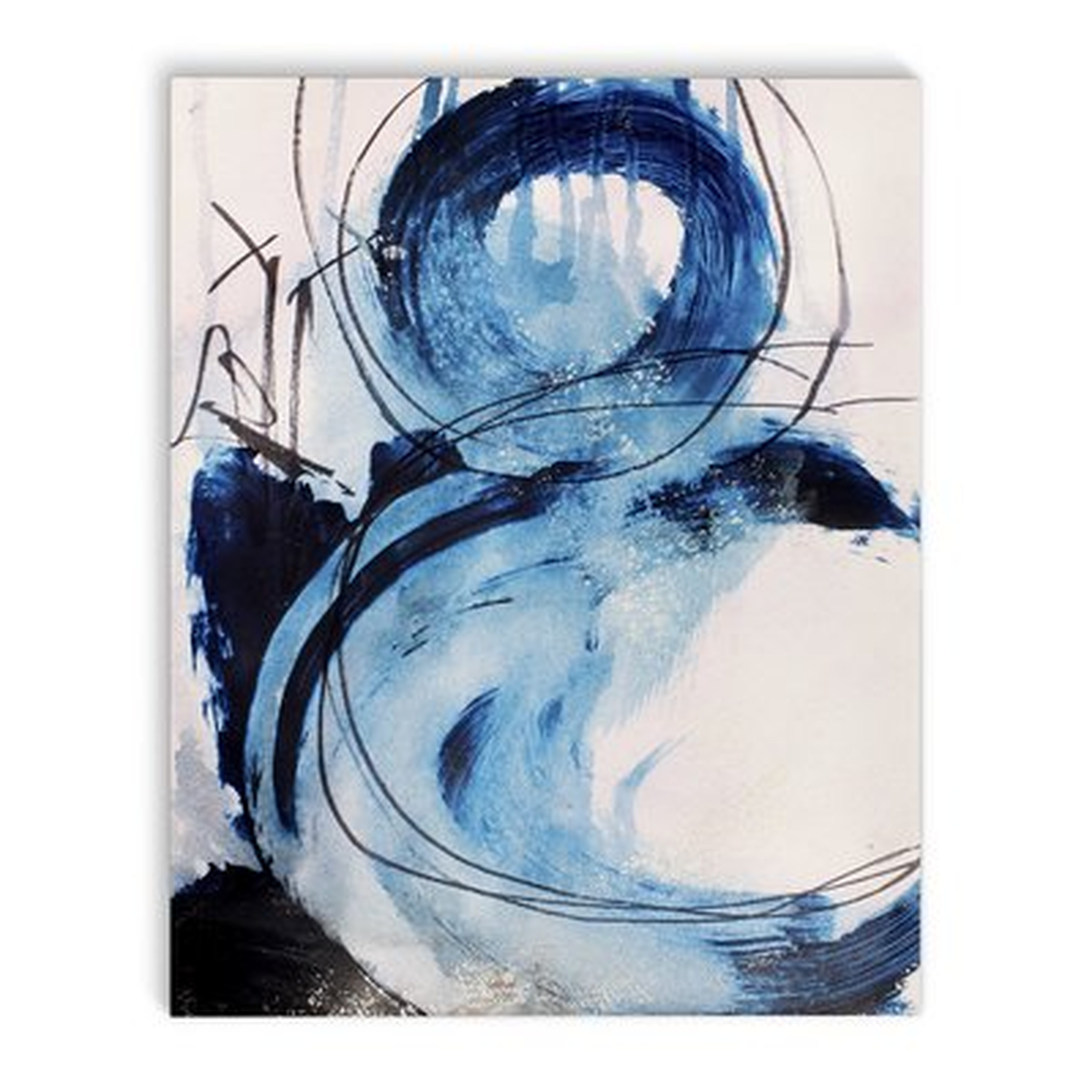 'Blue Abstract' Framed Print on Canvas - Wayfair