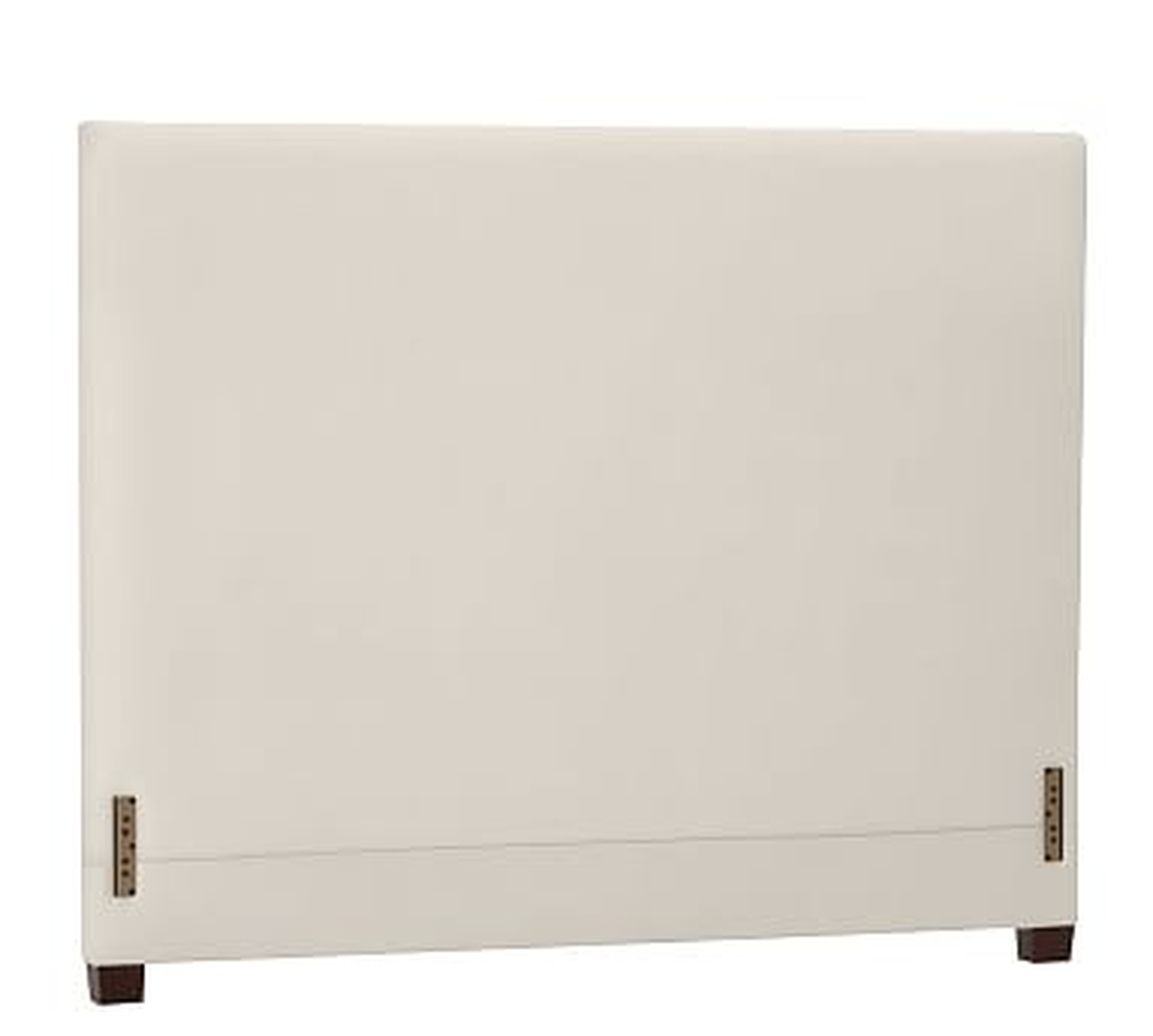 Raleigh Upholstered Square Queen Headboard without Nailheads, Twill Cream - Pottery Barn