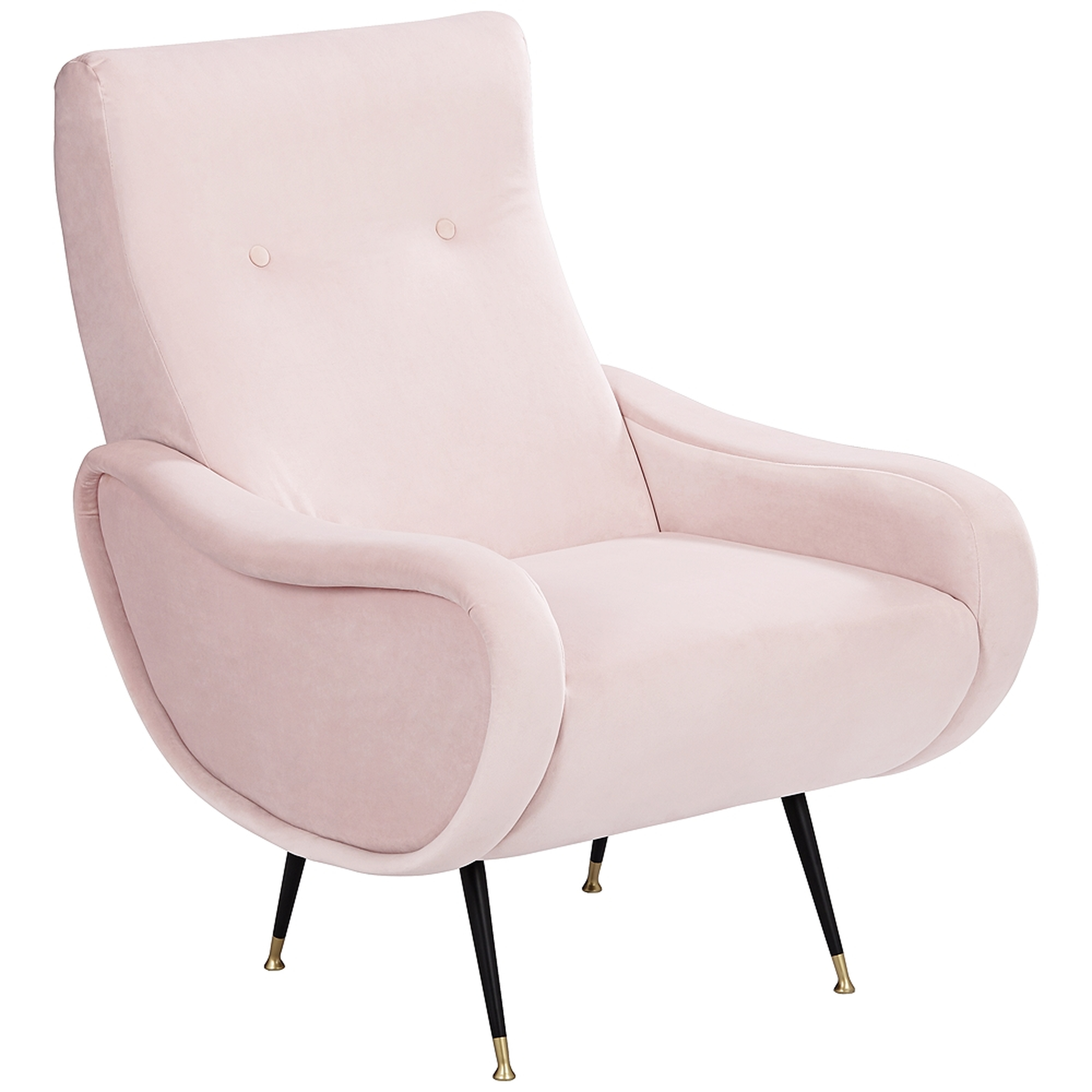 Martini Pink Velvet Tufted High-Back Armchair - Style # 72R88 - Lamps Plus