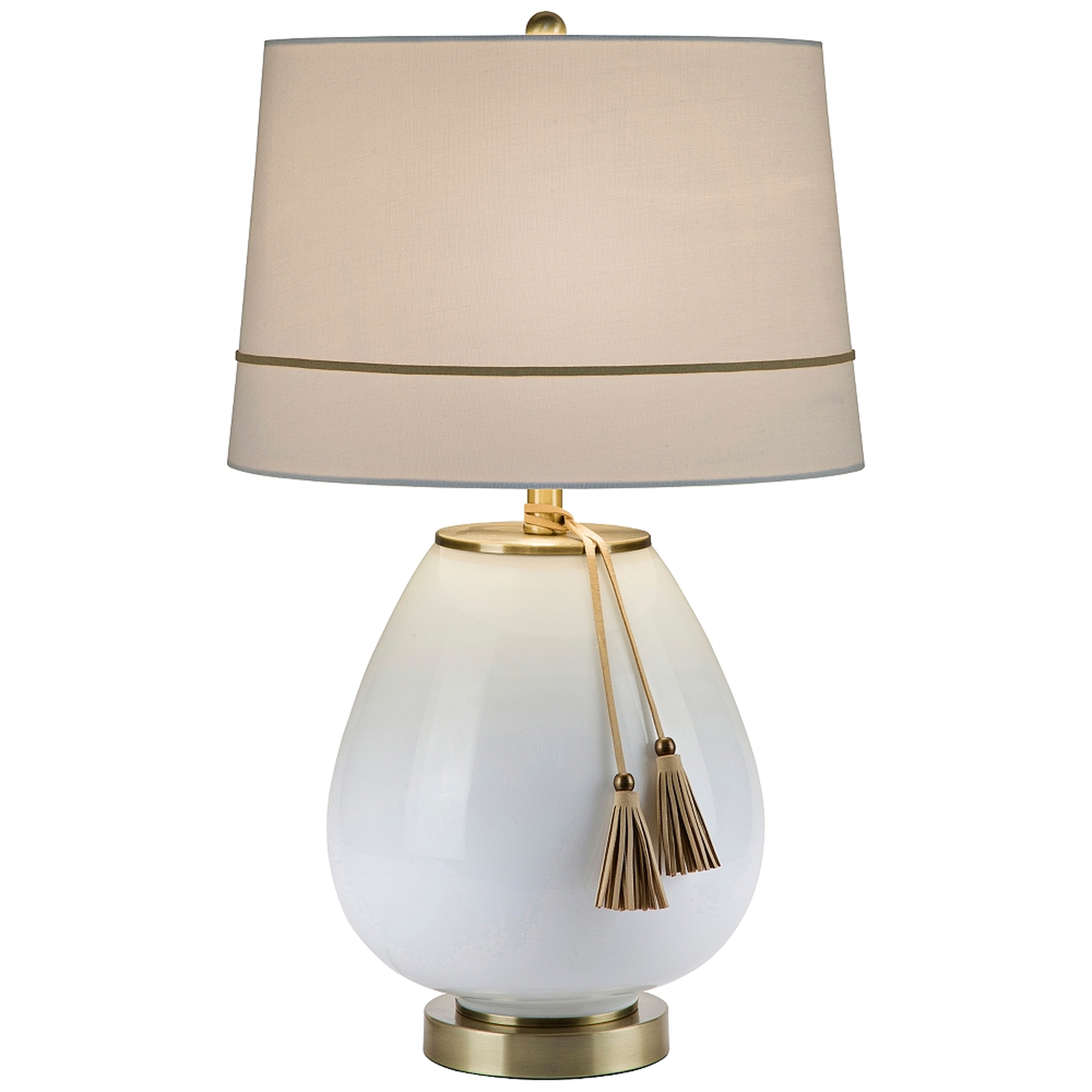 Carey White Milk Glass & Antique Brass Table Lamp  - Lamps Plus