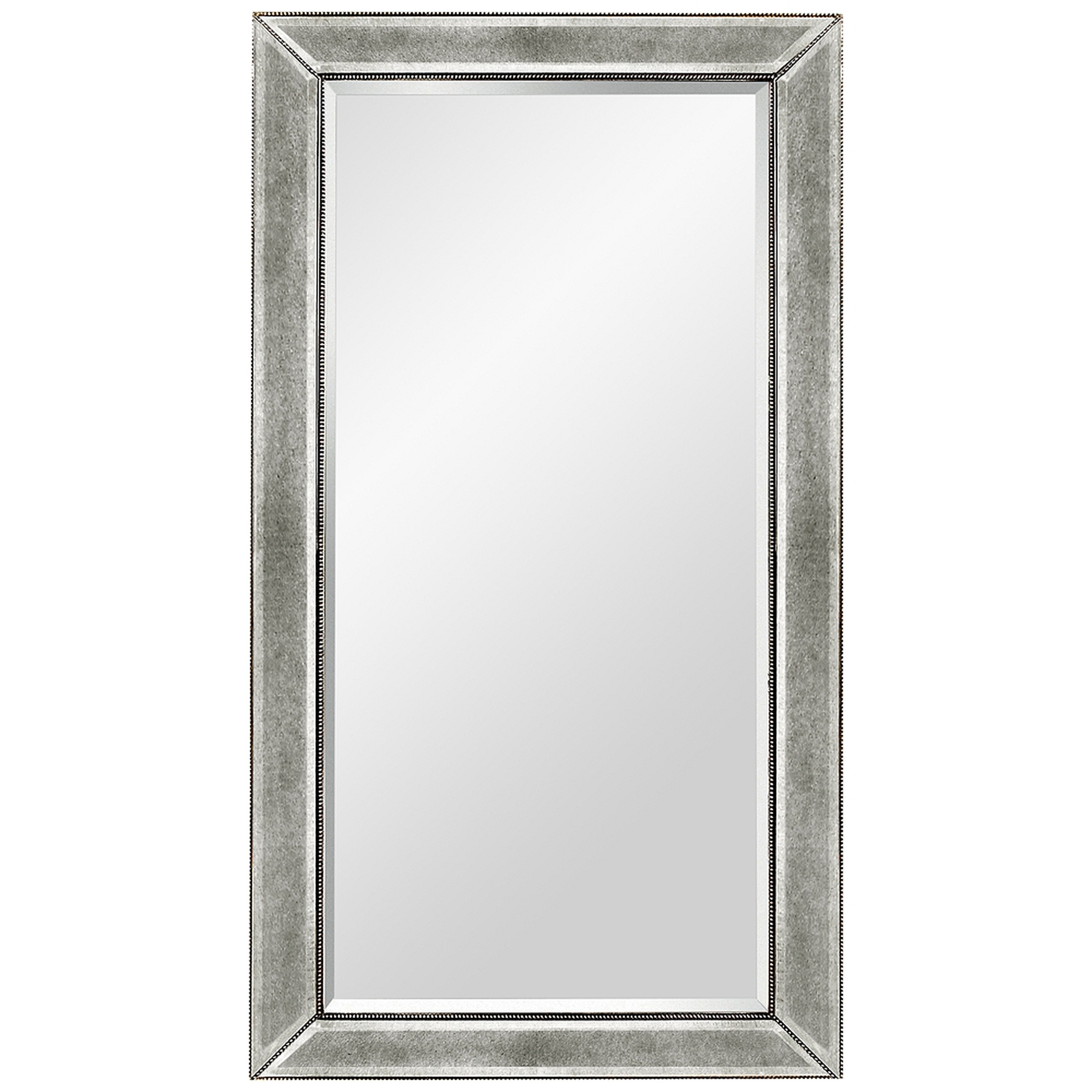 Hollywood Glam Silver Leaf 36" x 48" Beaded Wall Mirror - Style # 58K42 - Lamps Plus