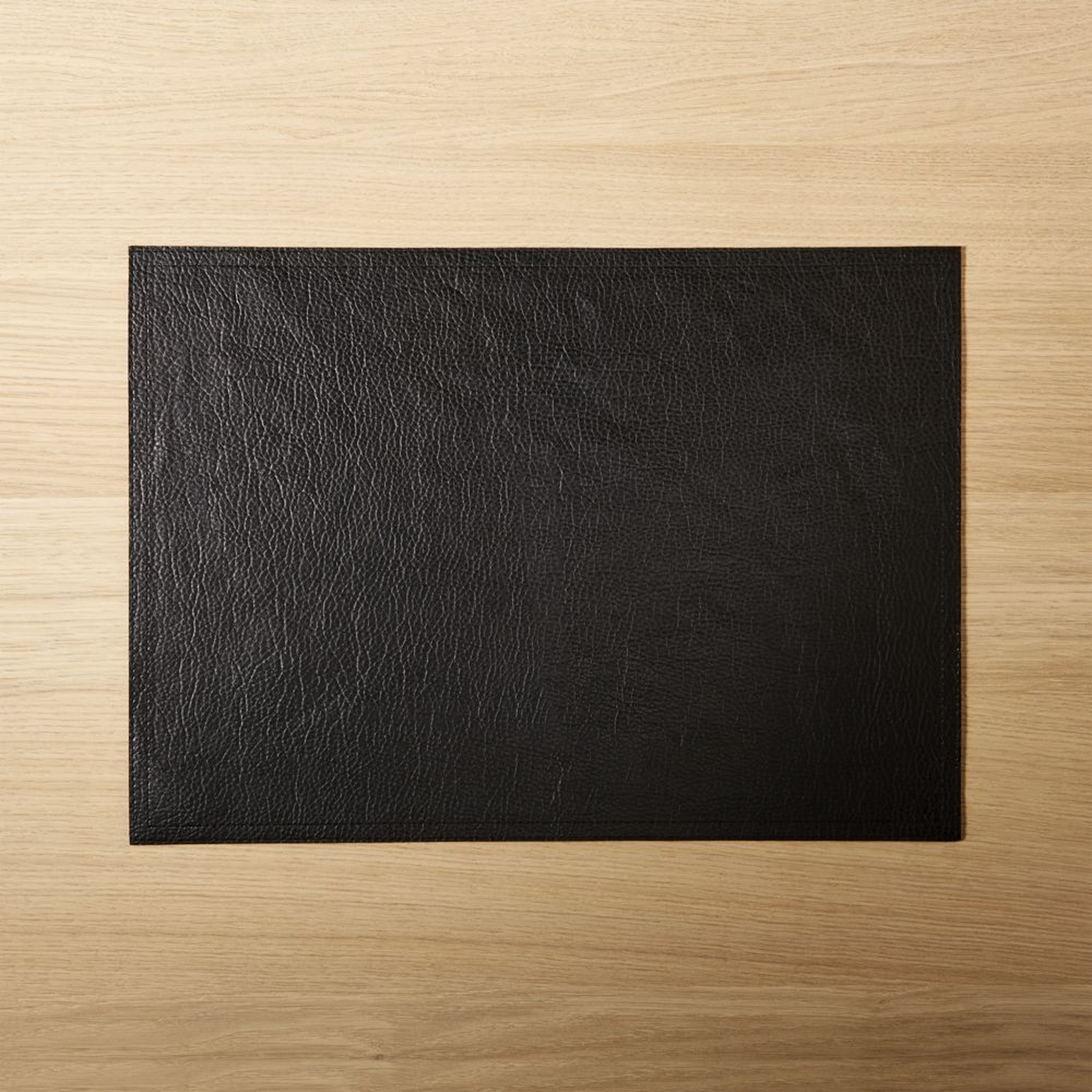 Black Faux Leather Placemat - CB2