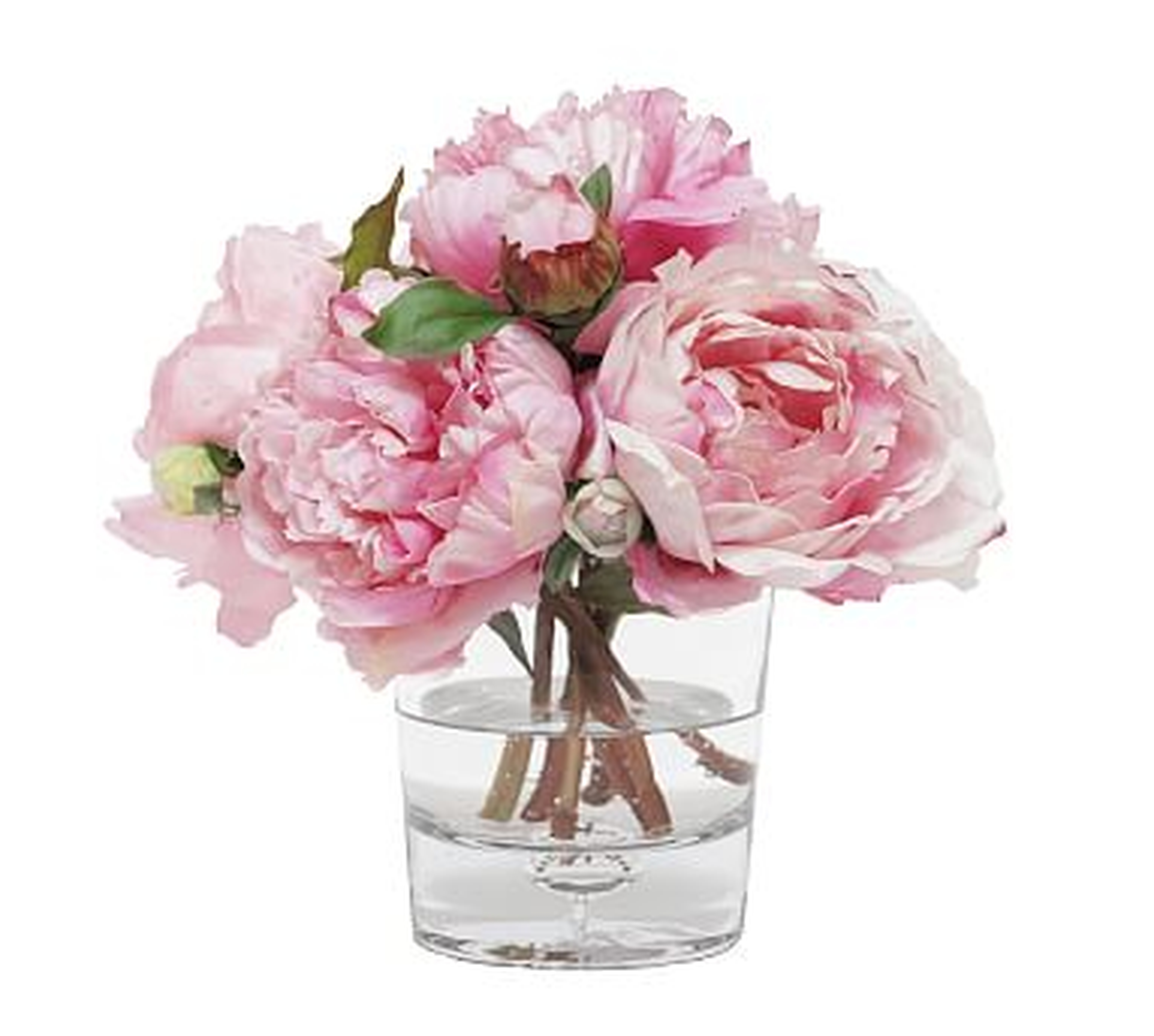 Faux Mixed Peony In Glass Vase, Pink - Pottery Barn