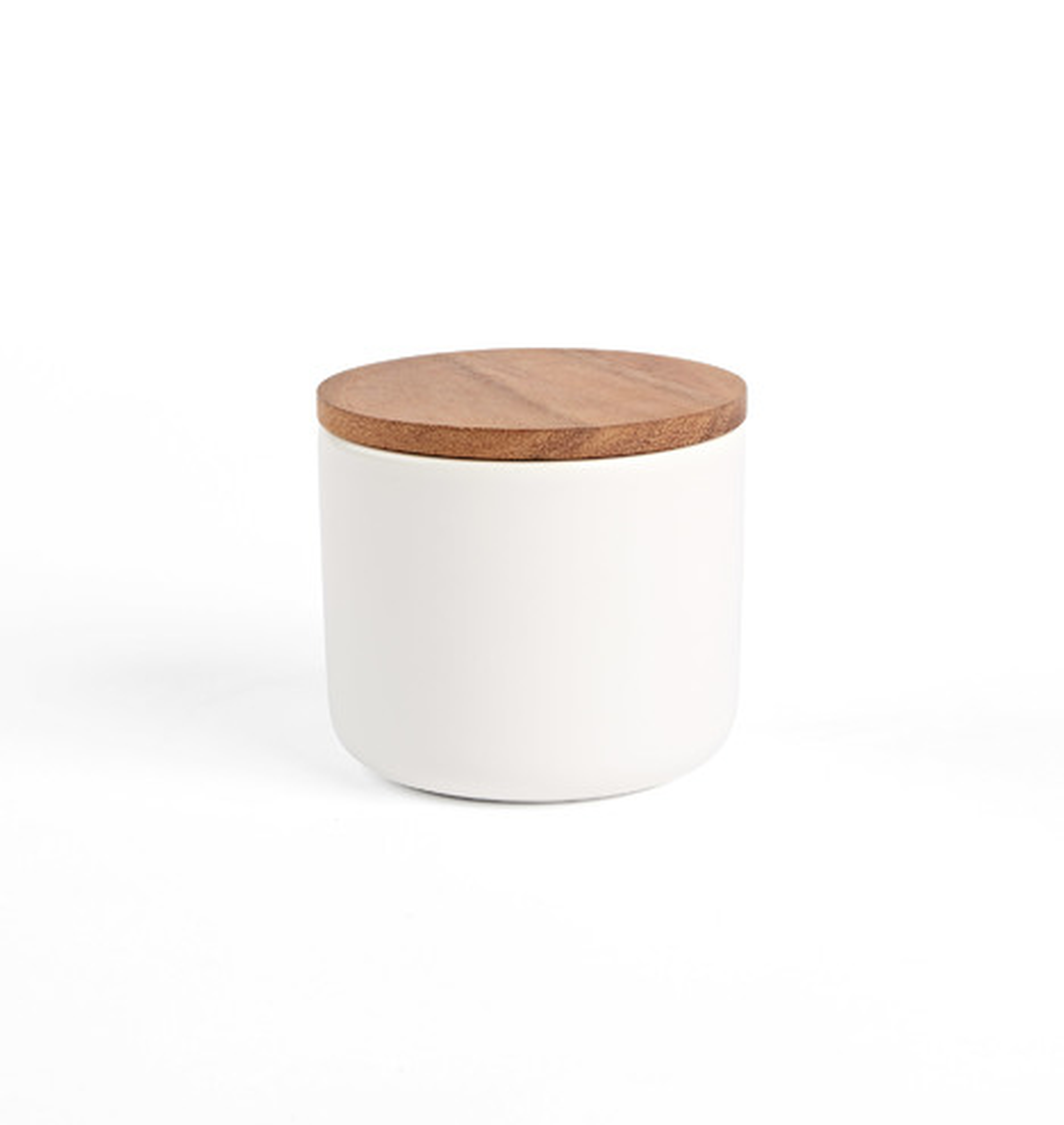 White Medium Canister with Wood Lid - Rejuvenation