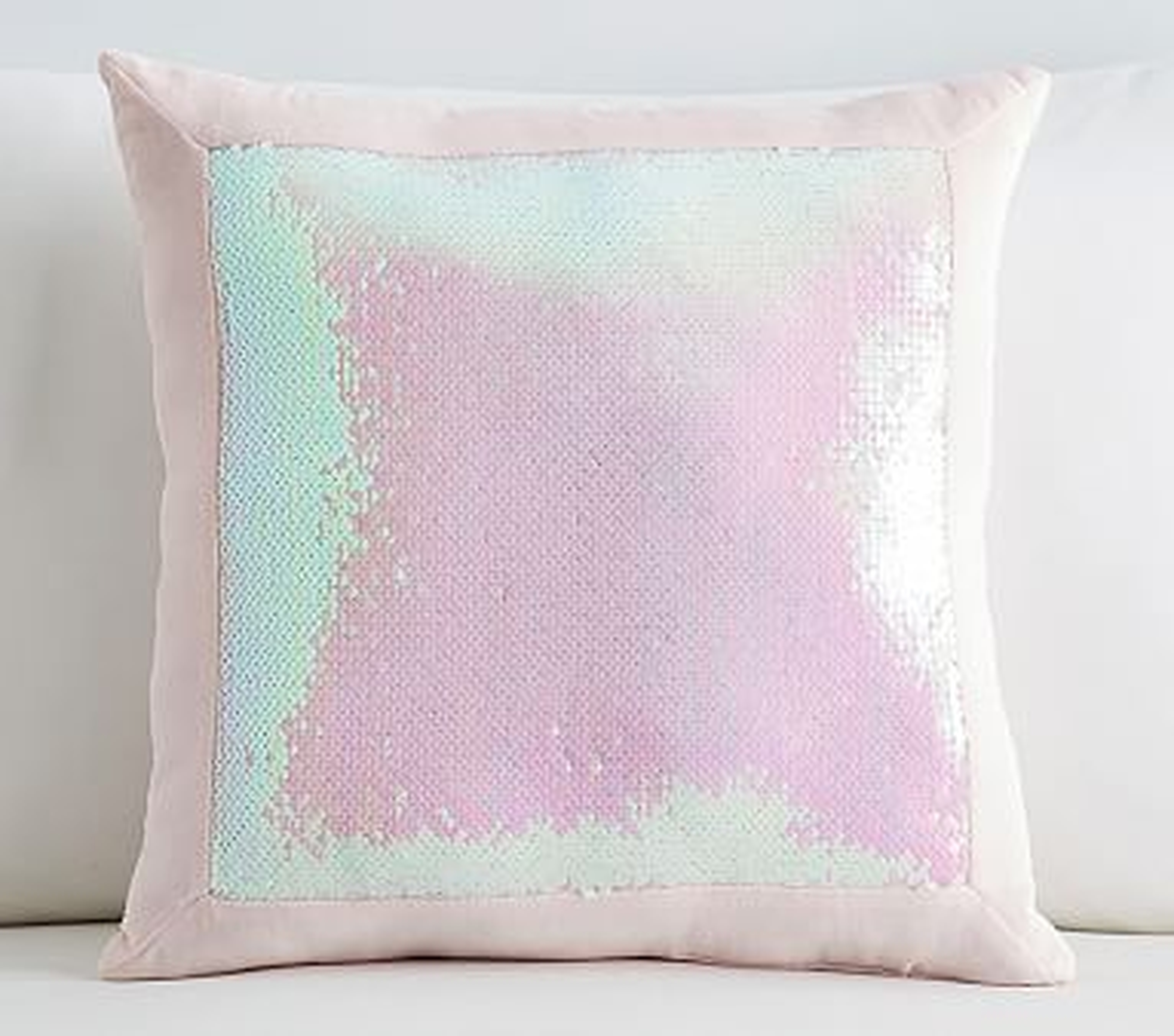 Sequin Framed Pillow, 16x16 Inches, Pink - Pottery Barn Kids