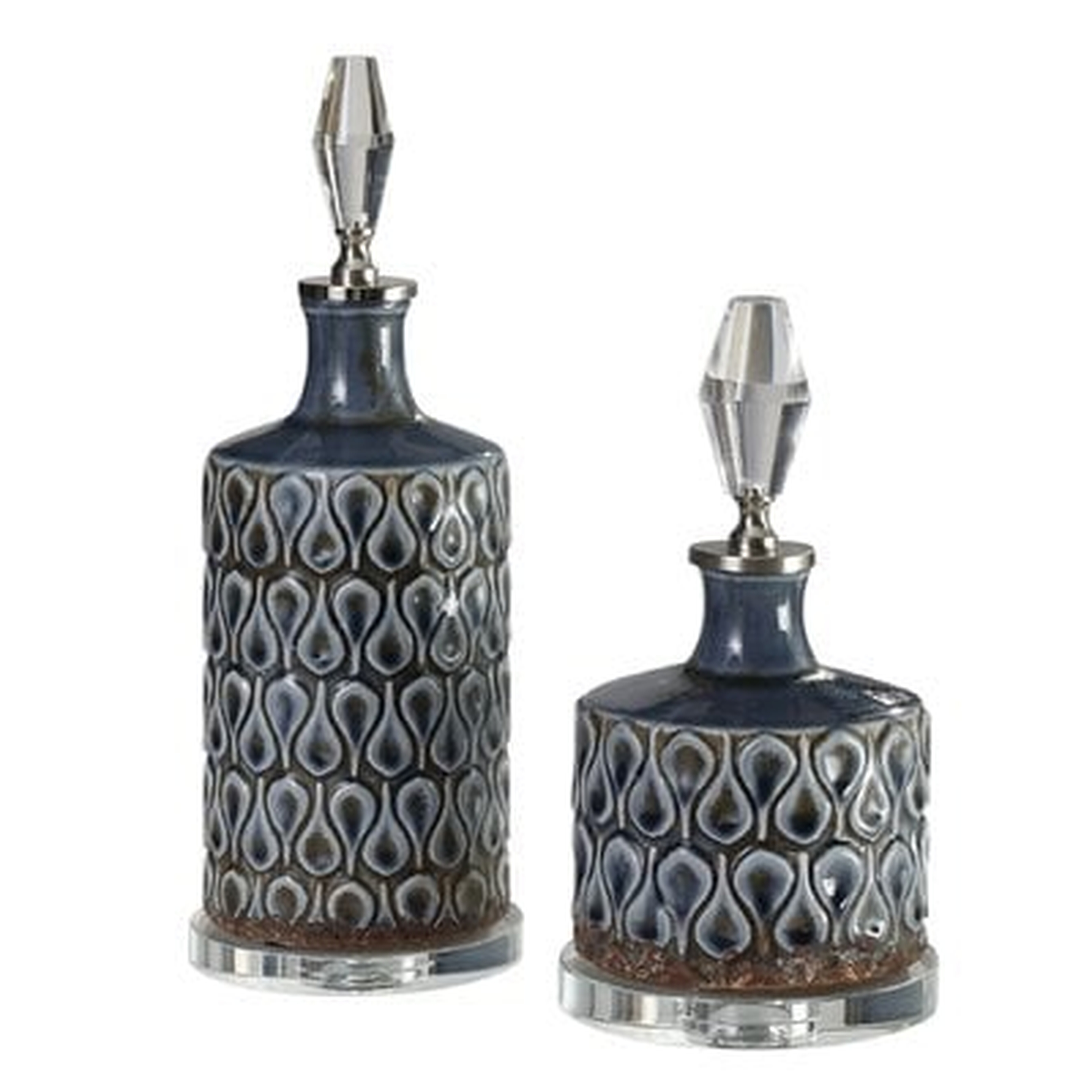 Barnard Cobalt 2 Piece Decorative Bottle Set - Wayfair