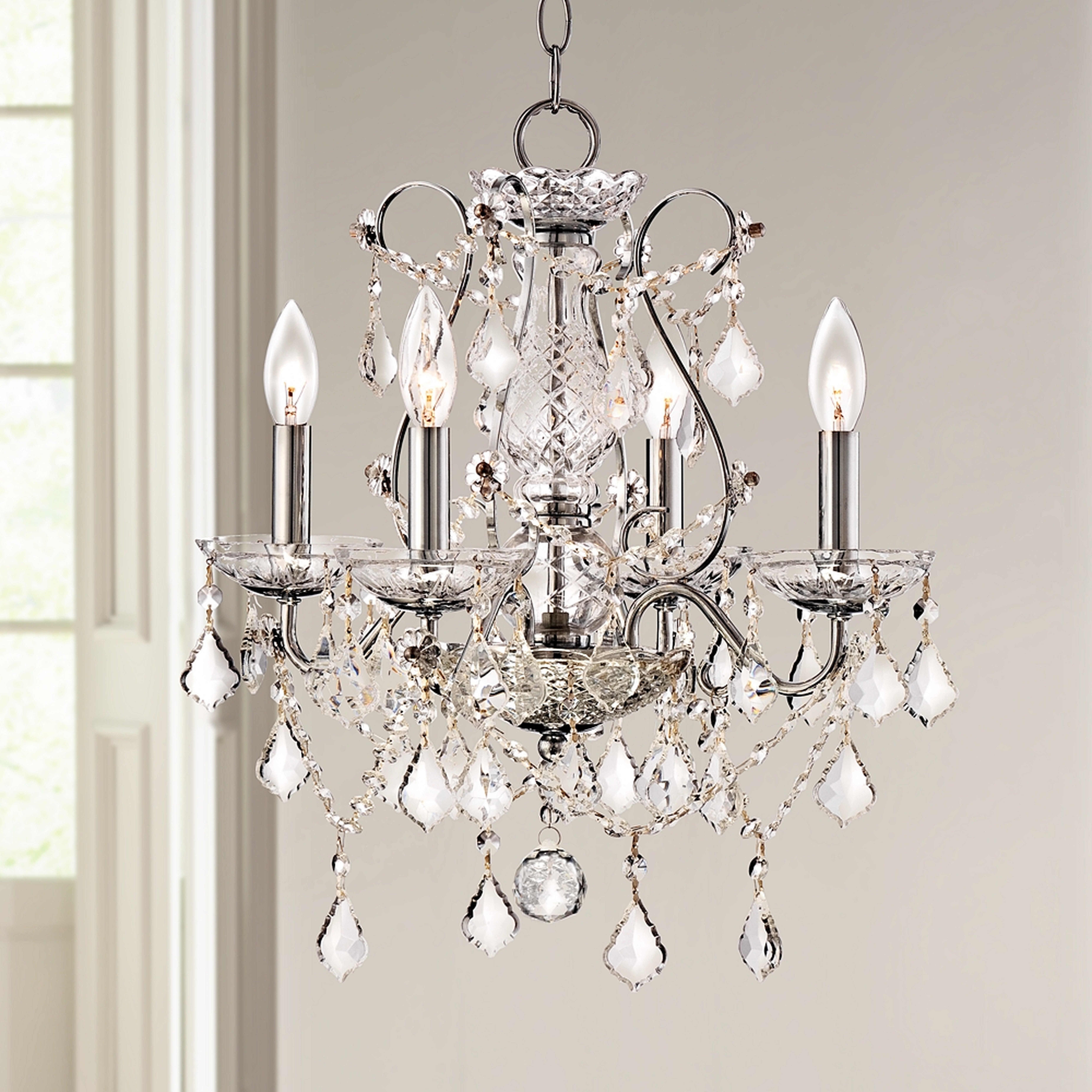 Vienna Full Spectrum 17" Wide Chrome and Crystal Chandelier - Style # Y2241 - Lamps Plus
