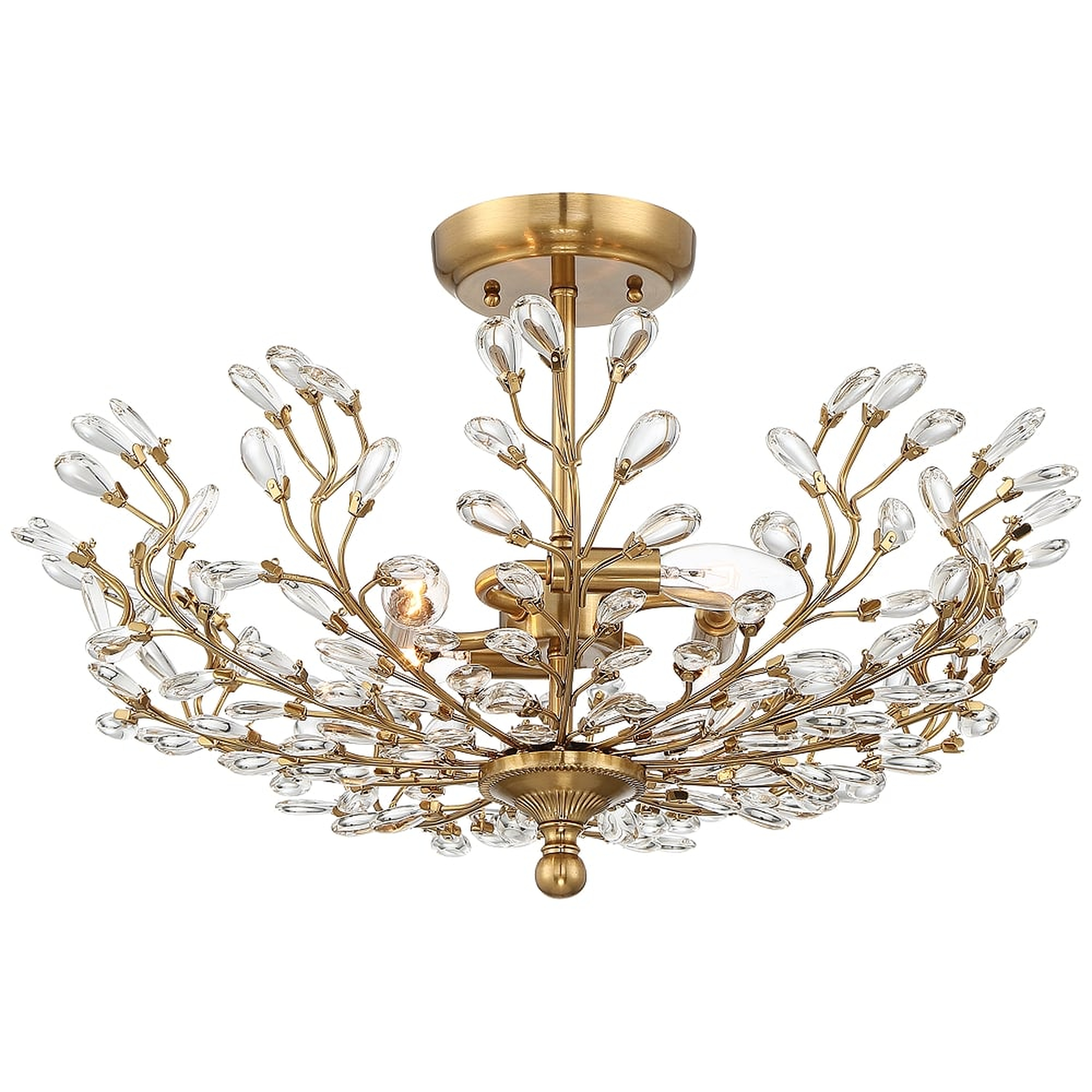 Vienna Full Spectrum Brielle 18 1/2" Brass and Crystal Ceiling Light - Lamps Plus