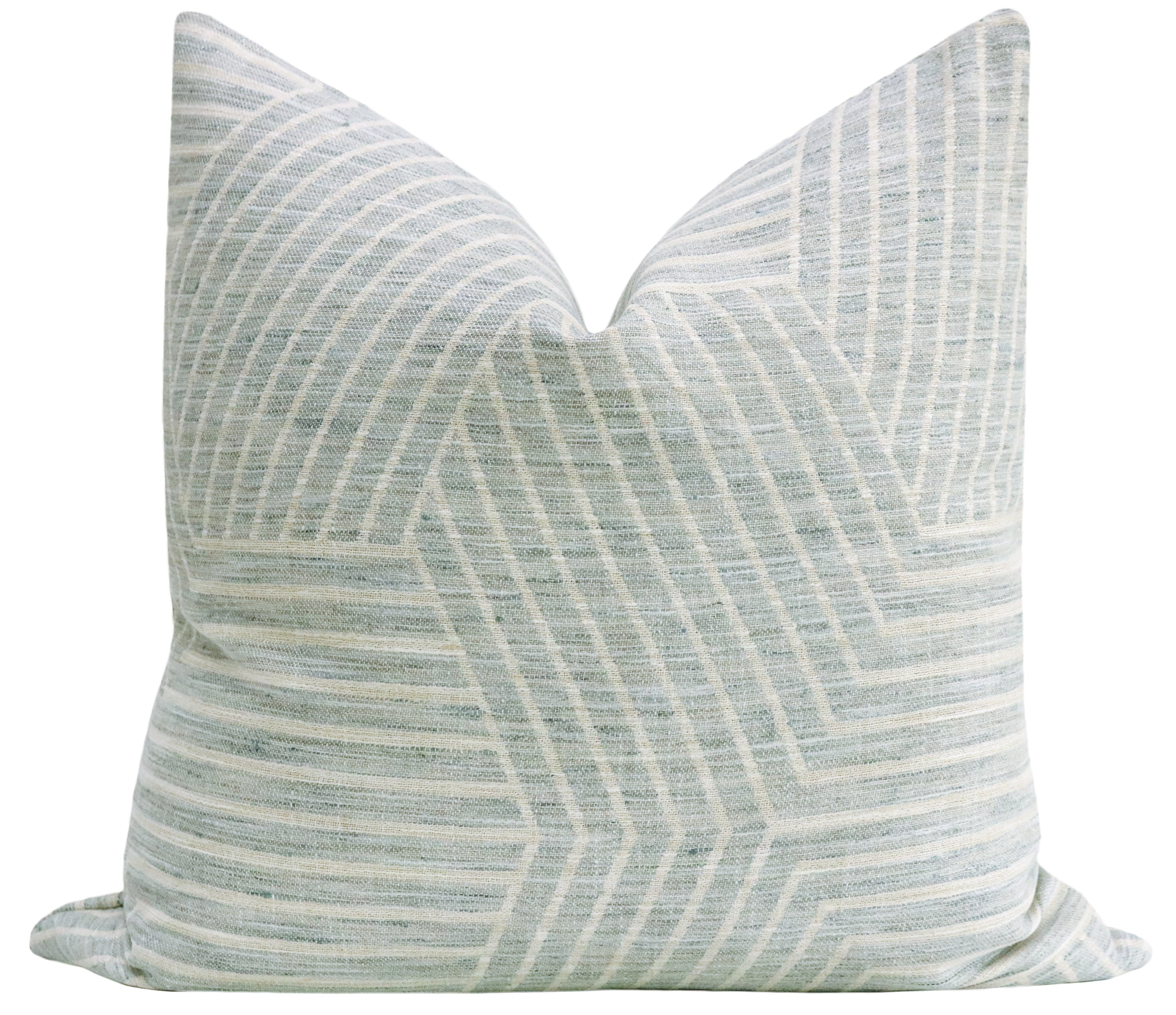 Labyrinth Linen Pillow Cover, Spa Blue, 18" x 18" - Little Design Company