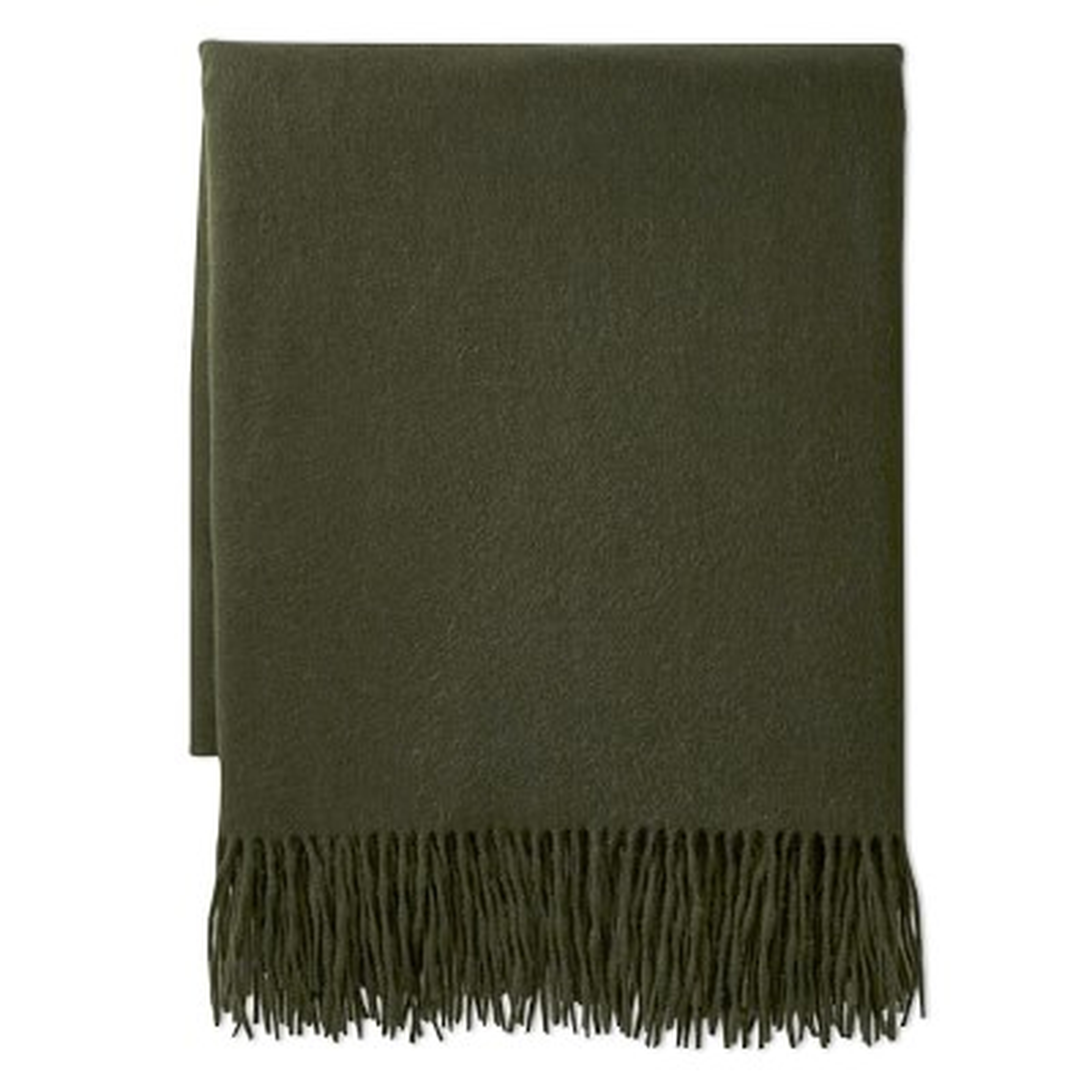Solid Cashmere Throw, 50" X 65", Moss - Williams Sonoma