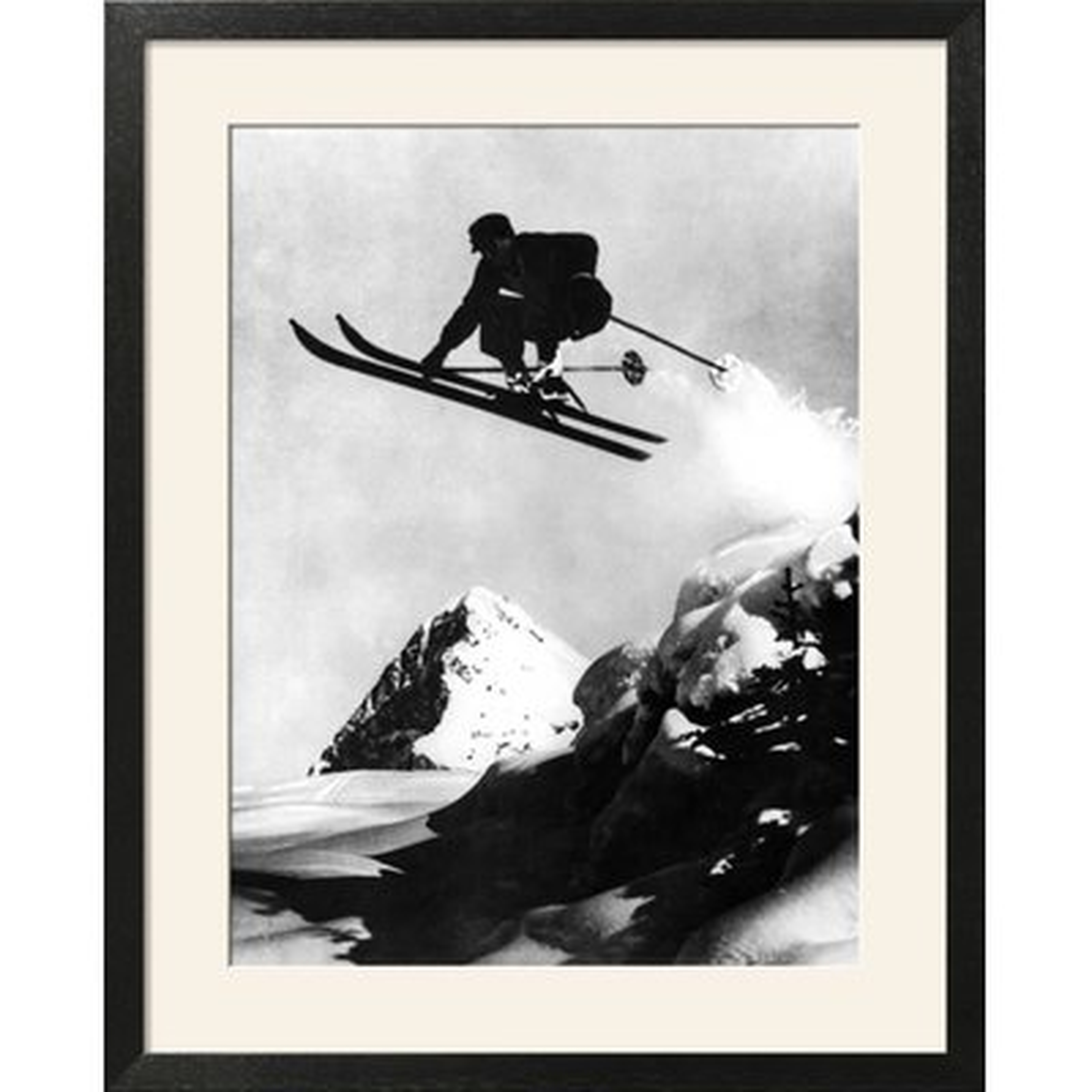 'Flying Skier!' Framed Graphic Art Print' Framed Graphic Art Print - Wayfair
