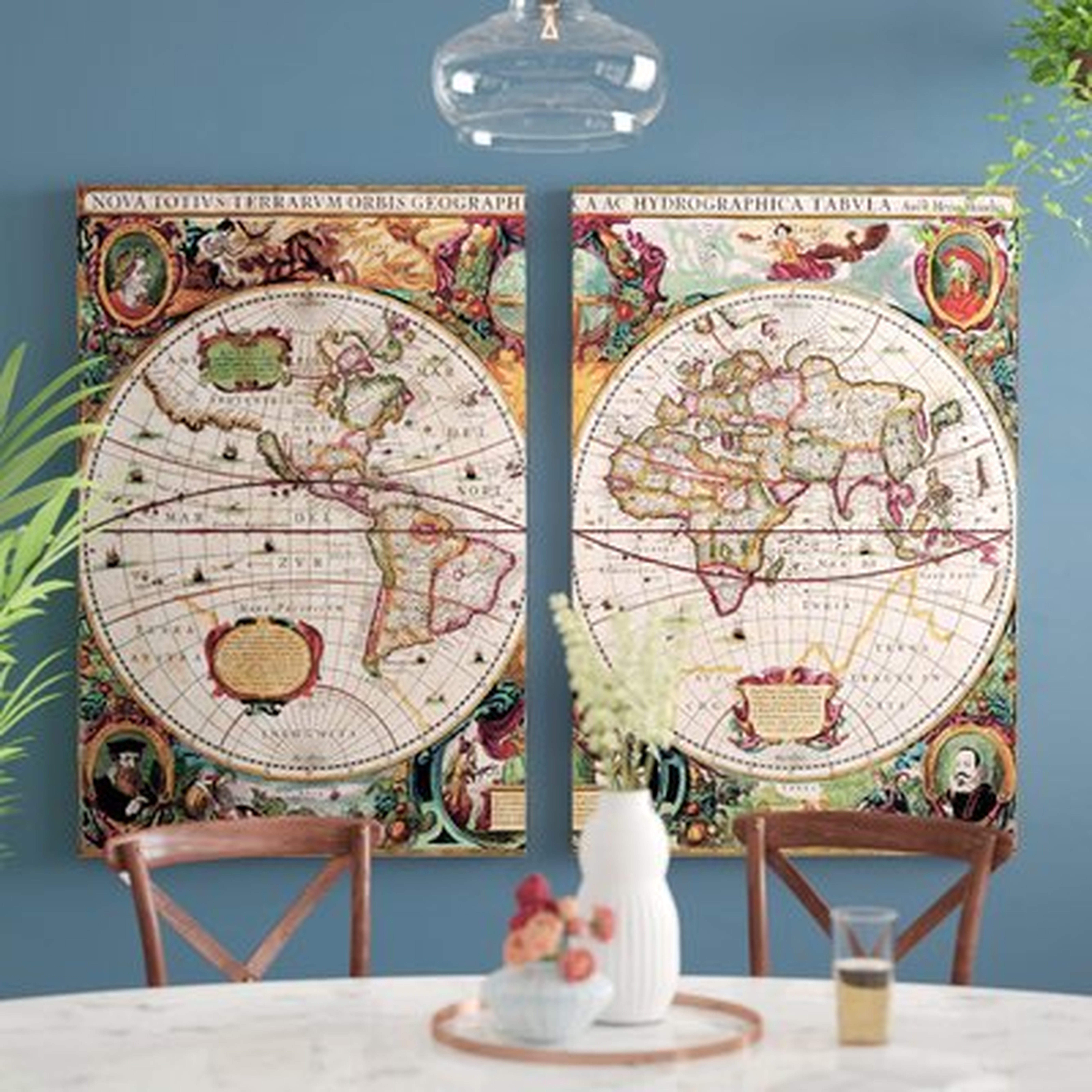 World Map 2 Piece Graphic Art on Wrapped Canvas Set - Wayfair