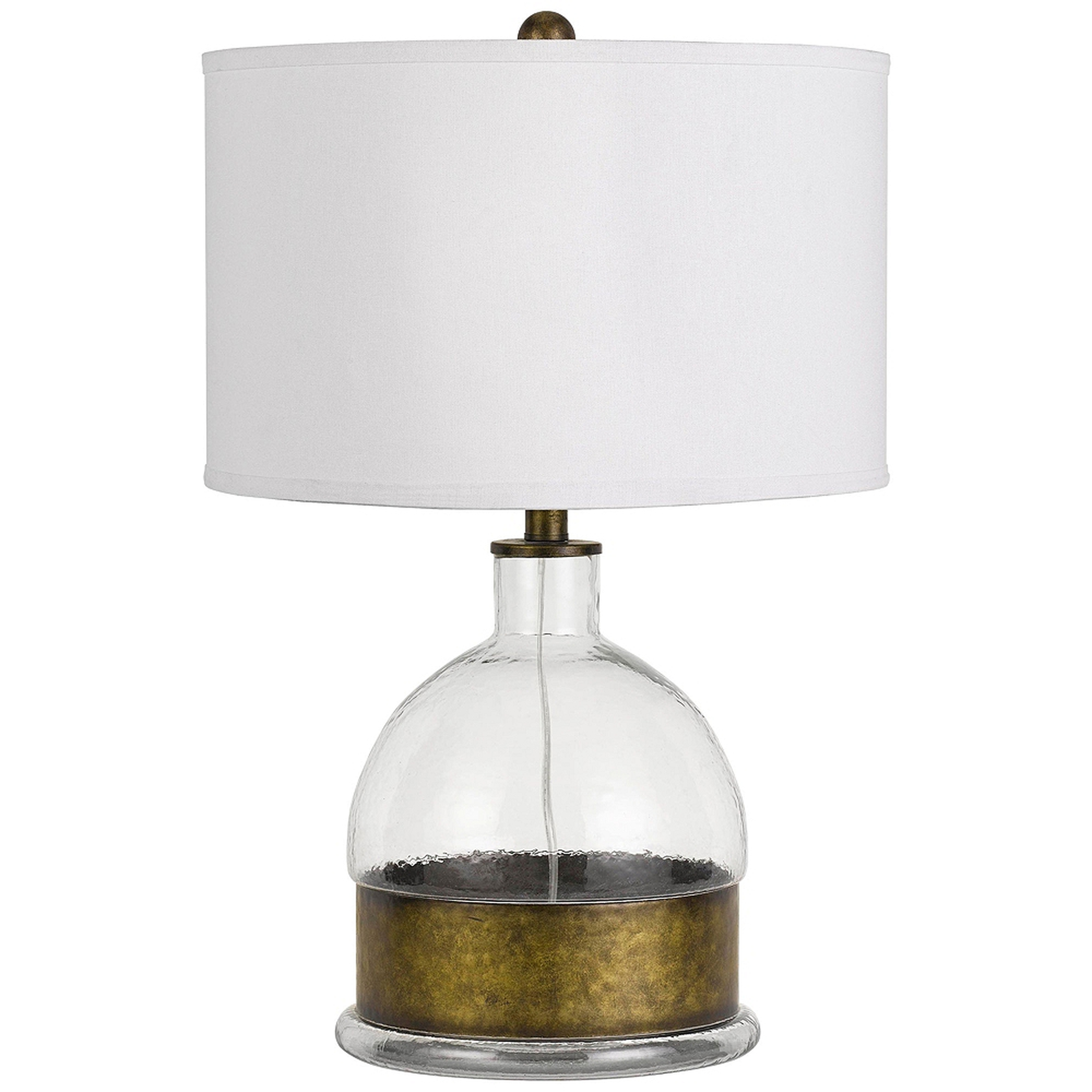 Rapallo Clear Glass Table Lamp with Antique Brass Accents - Style # 63K22 - Lamps Plus