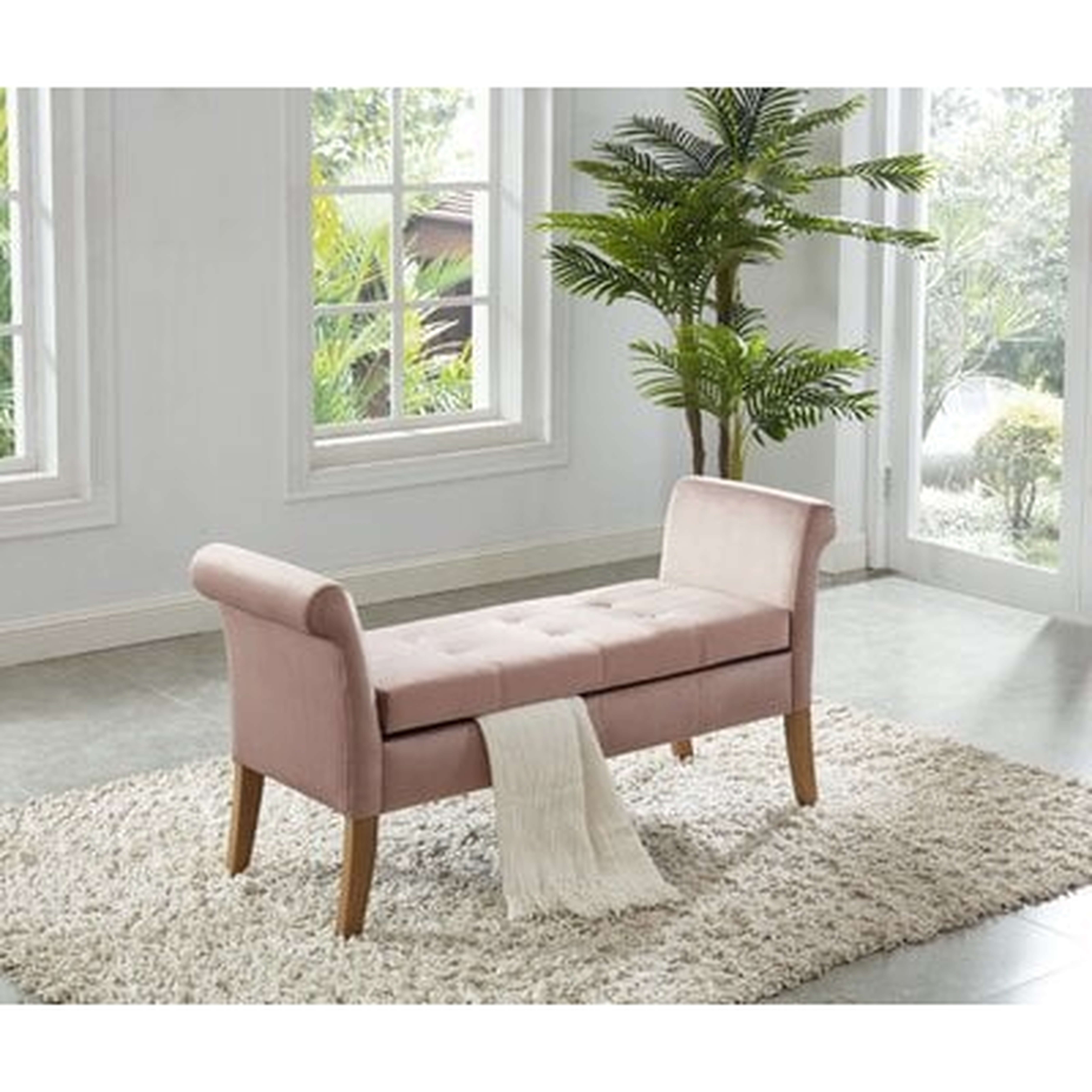 Cargo Arm Bench with Storage - Pink - Wayfair
