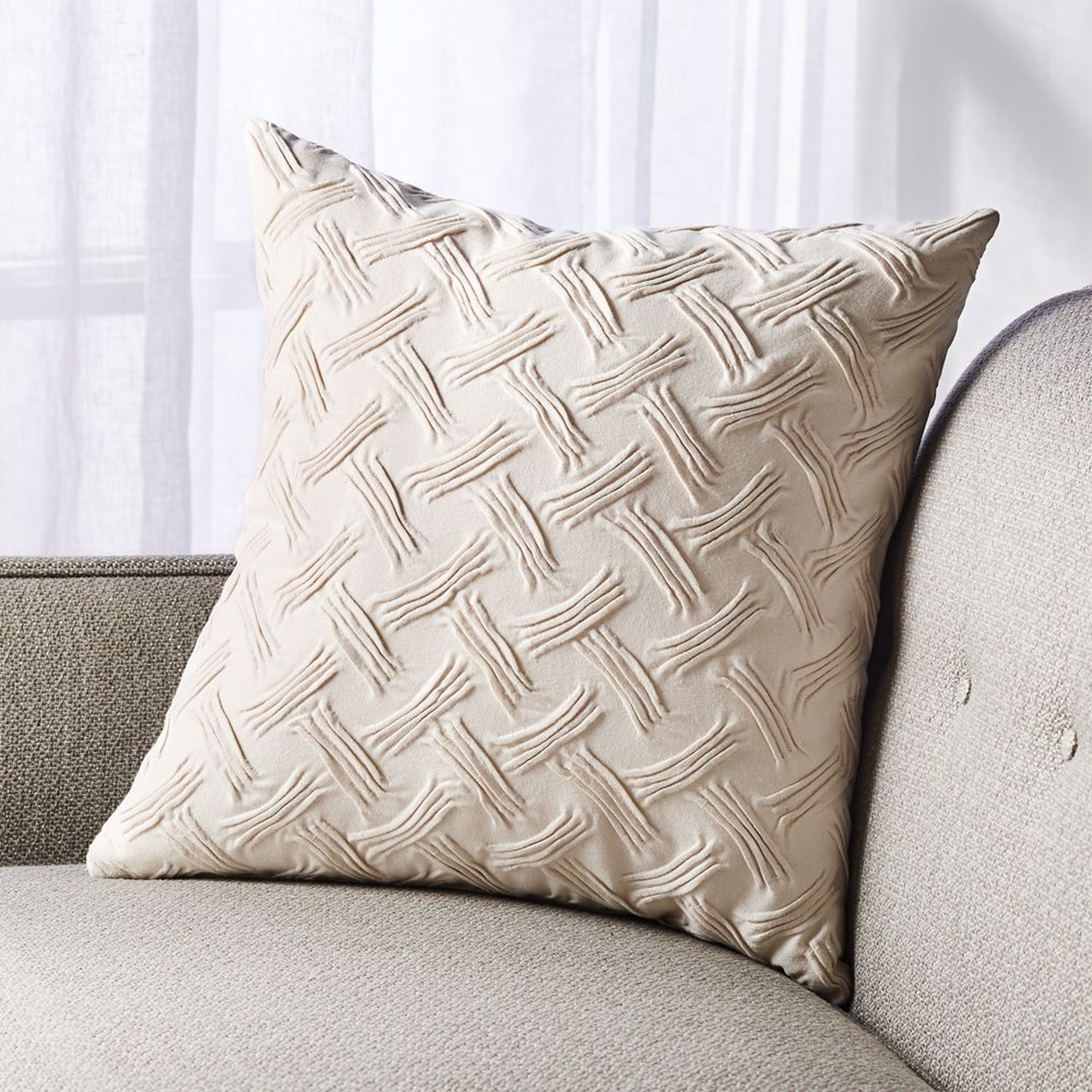 Shay Textured Pillow with Down-Alternative Insert 18" - Crate and Barrel