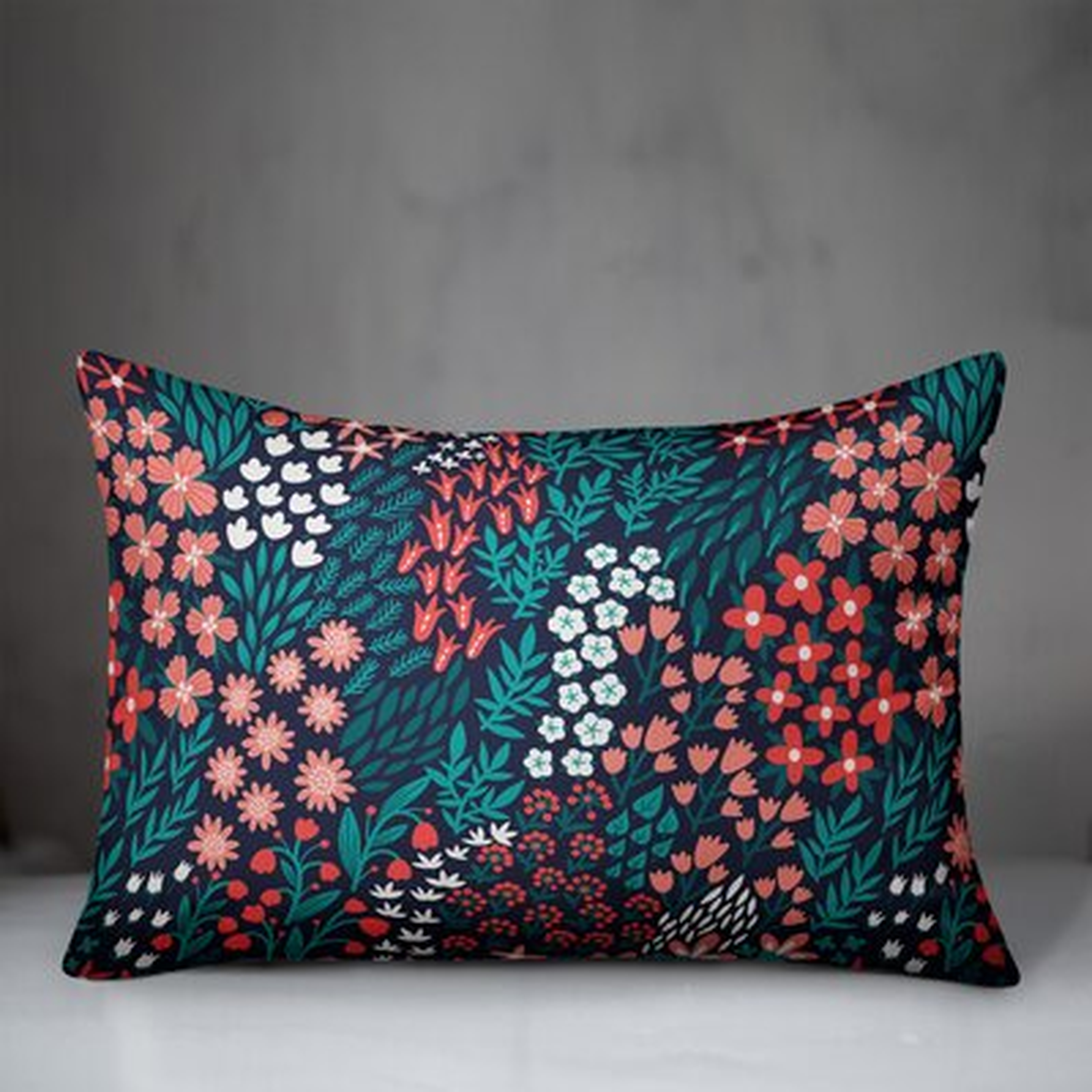 Reith Floral Indoor/Outdoor Lumbar Pillow - Wayfair