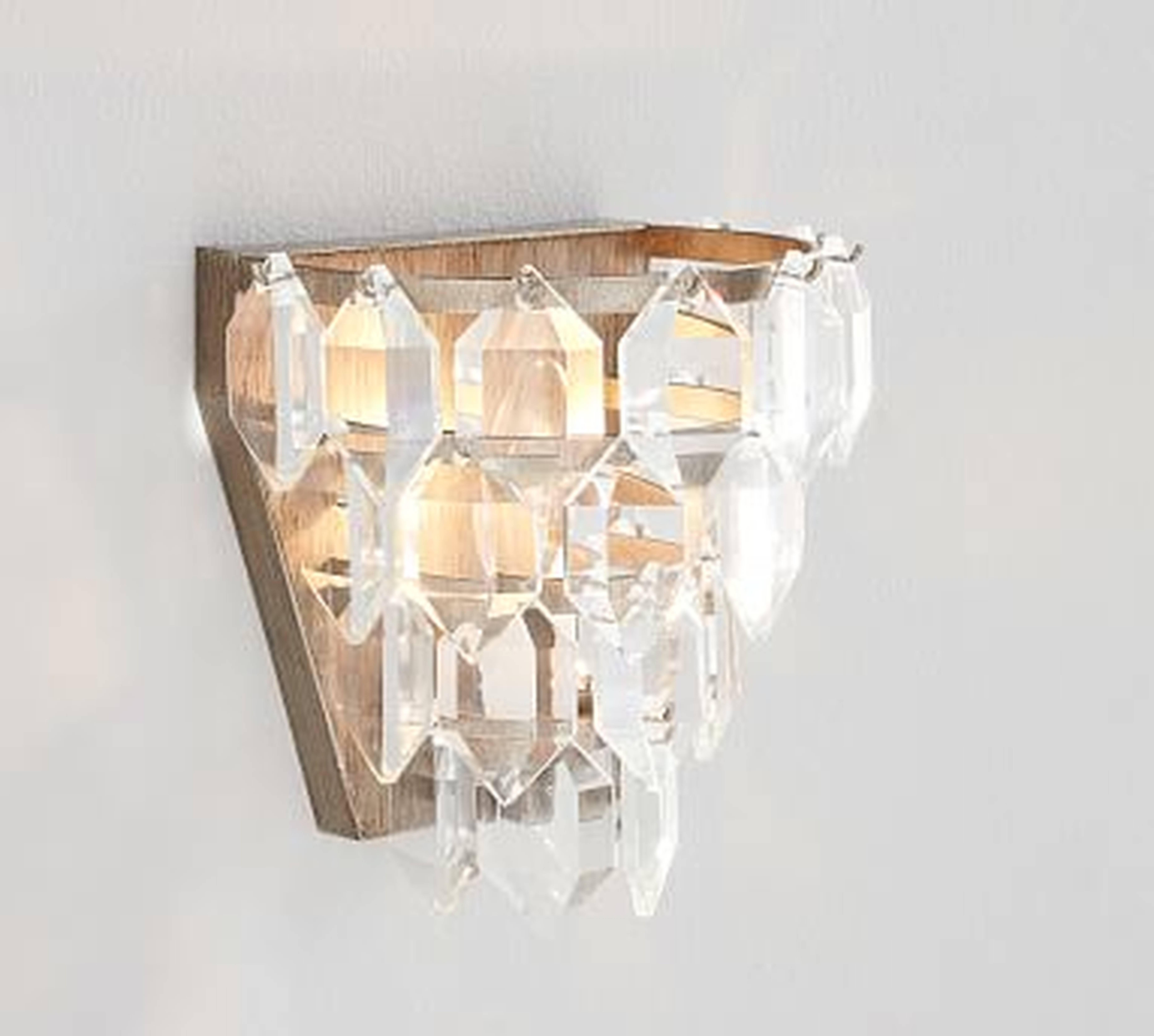 Alma Crystal Sconce, Pewter - Pottery Barn