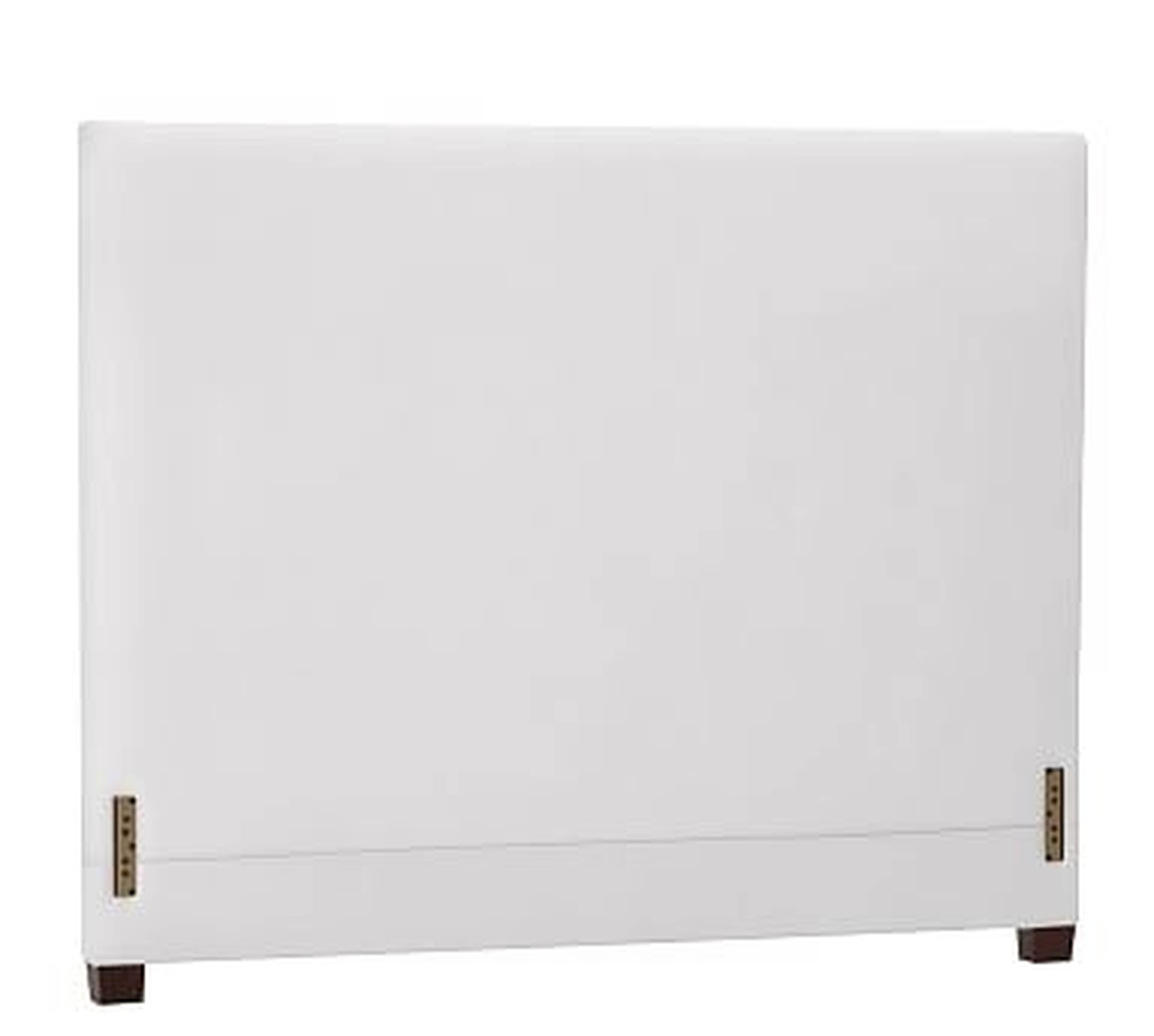 Raleigh Square Upholstered Tall Headboard 53"h, without Nailheads, Queen, Twill White - Pottery Barn