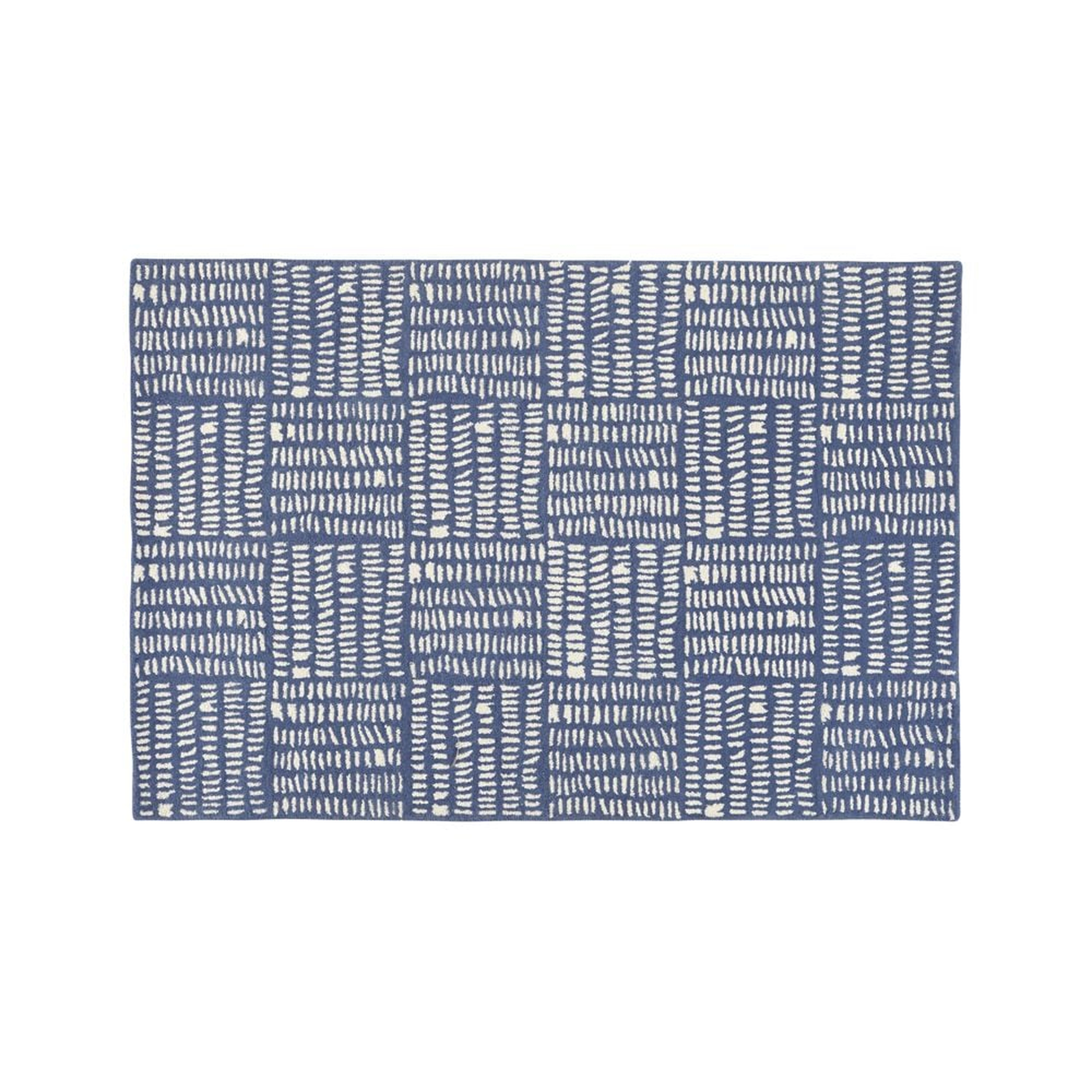 Tally 5 x 8' Blue Rug - Crate and Barrel