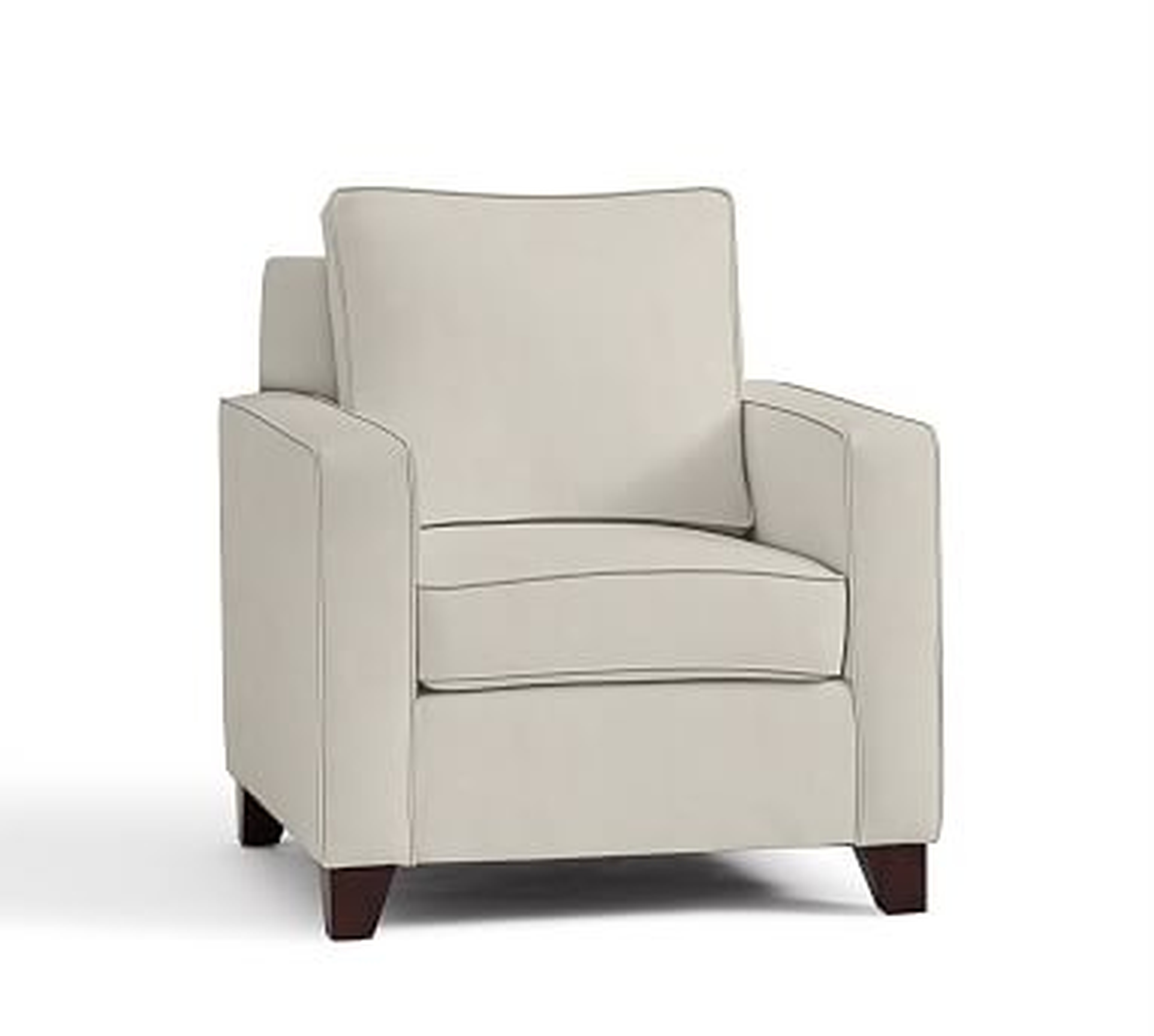 Cameron Square Arm Upholstered Armchair, Polyester Wrapped Cushions, Performance Everydaysuede(TM) Stone - Pottery Barn