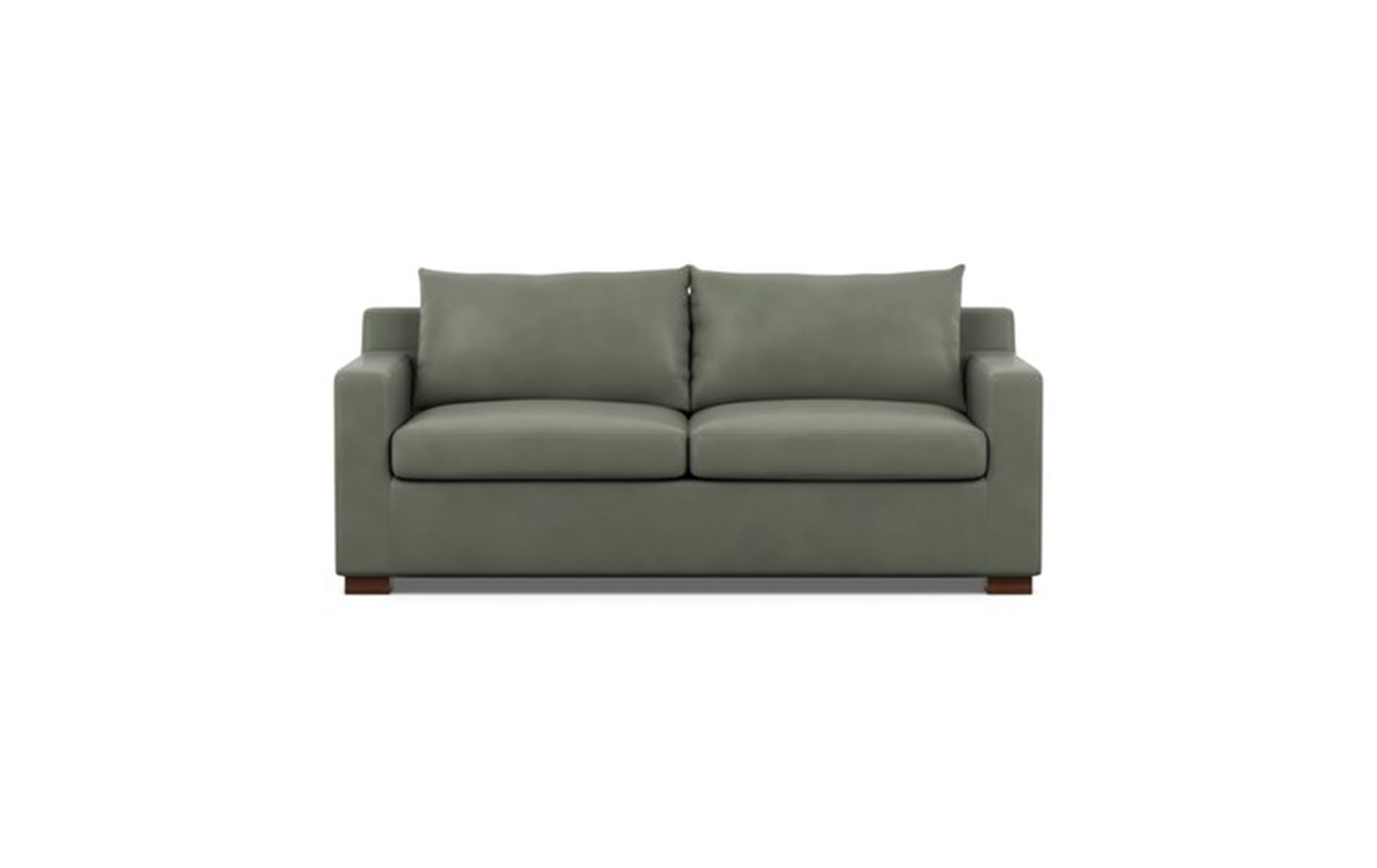 Sloan Leather Sleeper Sleeper Sofa with Grey New City Leather and Oiled Walnut legs - Interior Define